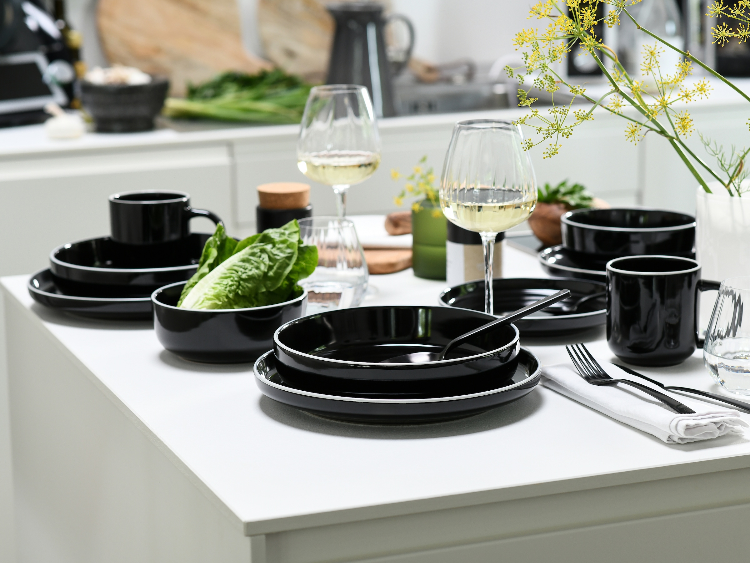 CreaTable Kombiservice »Nordic Gourmet, Service 30-tlg.« Minimalistisches Design, Glänzende Glasur, Nordische Ästhetik