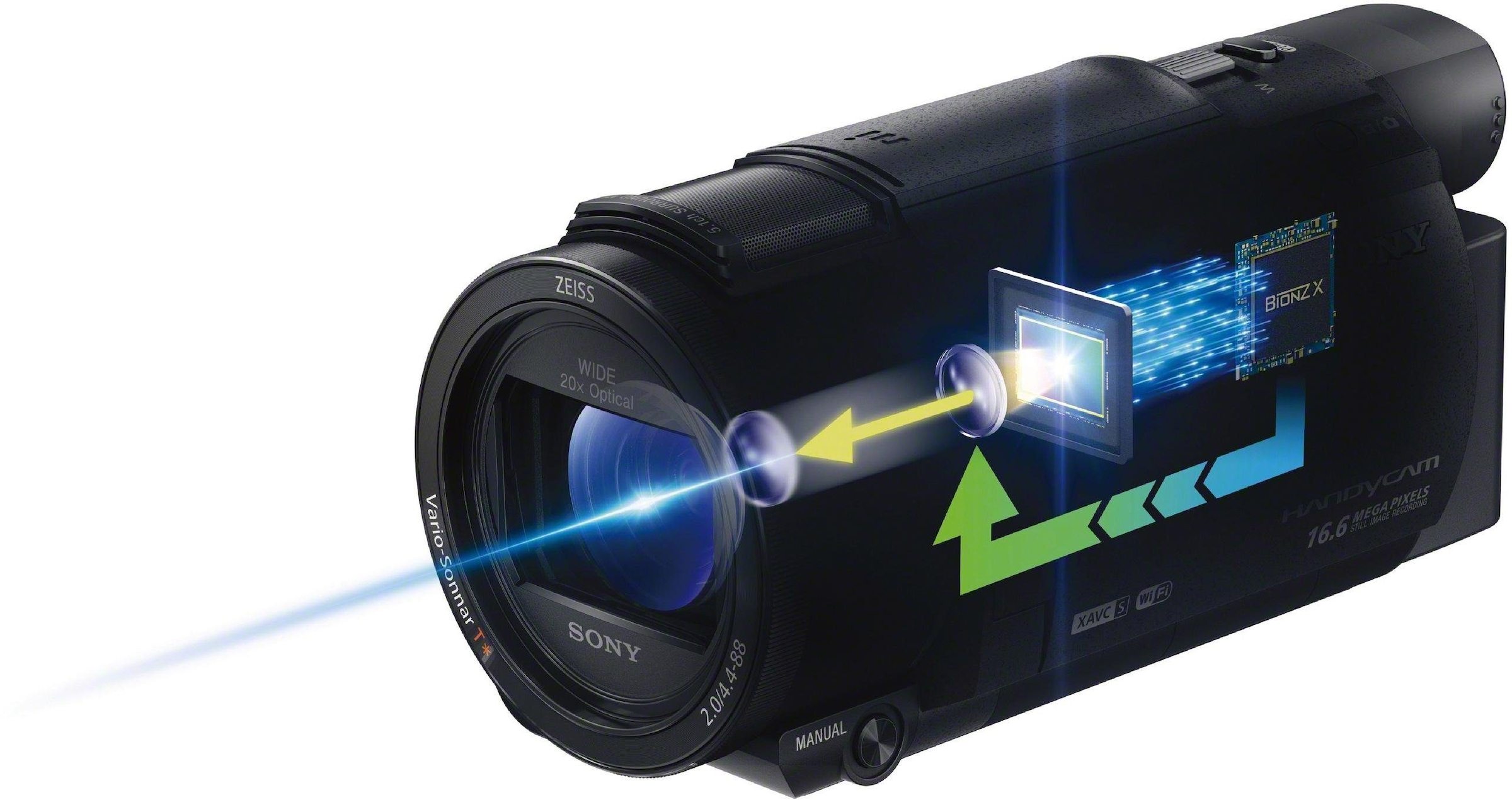 Sony Camcorder »FDRAX53.CEN«, 4K Ultra HD, NFC-WLAN (Wi-Fi), 20 fachx opt. Zoom