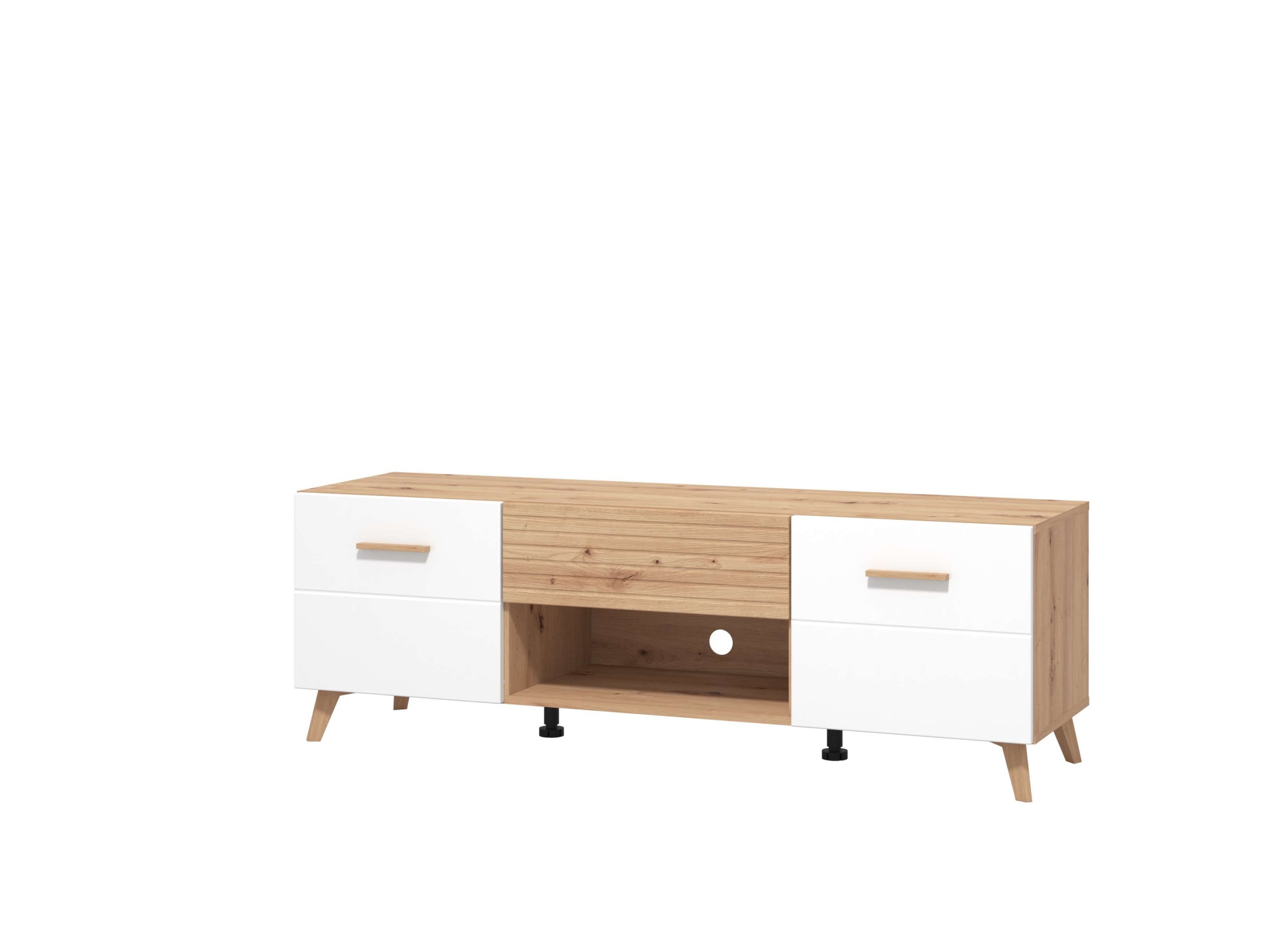 INOSIGN Lowboard »Bretagna TV-Lowboard, TV-Schrank, TV-Ständer, Breite 150 cm«, Kommode mit Schublade, Holzgriffen, TV-Möbel, in Artisan Eiche