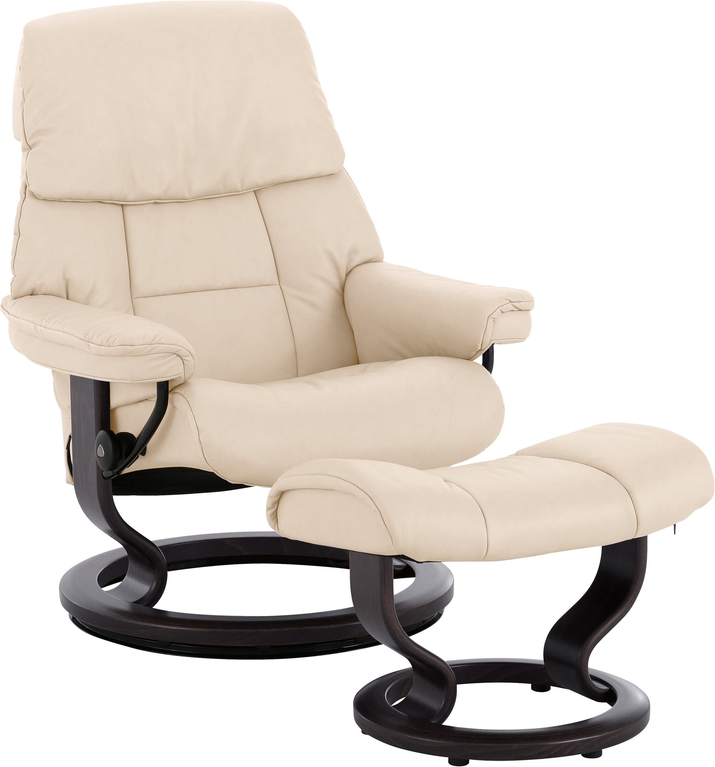 Stressless® Relaxsessel »Ruby«, (Set, Relaxsessel mit Hocker), mit Classic Base, Größe M, Gestell Eiche, Wenge, Braun & Schwarz
