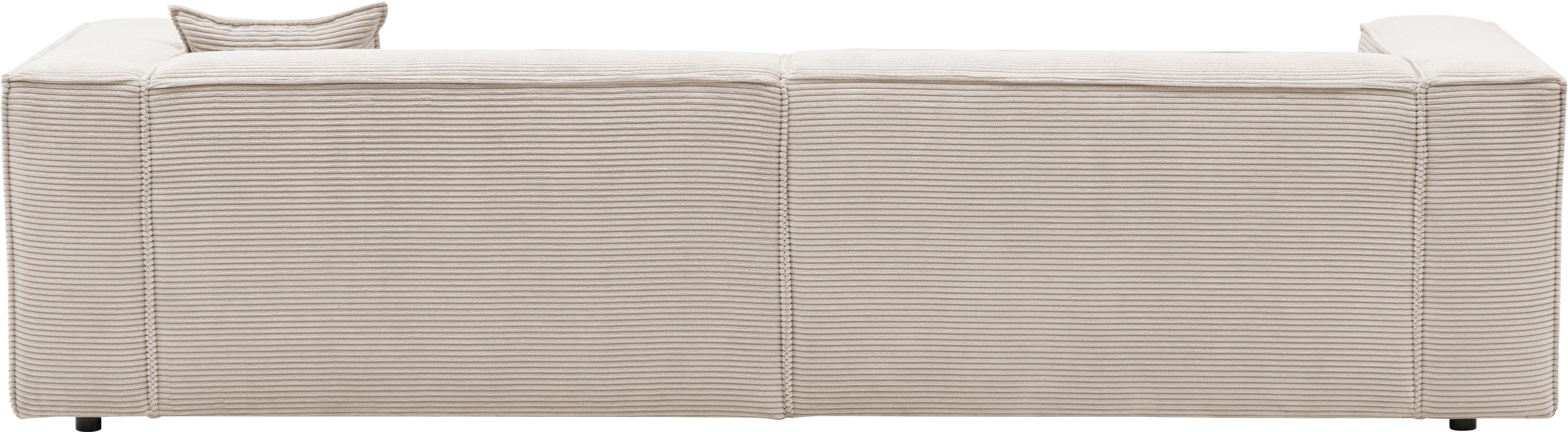 LeGer Home by Lena Gercke 3-Sitzer »PIARA, Couch mit Kedernaht, Sofa in Cord oder Leinenoptik«, schwarze Füße, bequemer Sitzkomfort