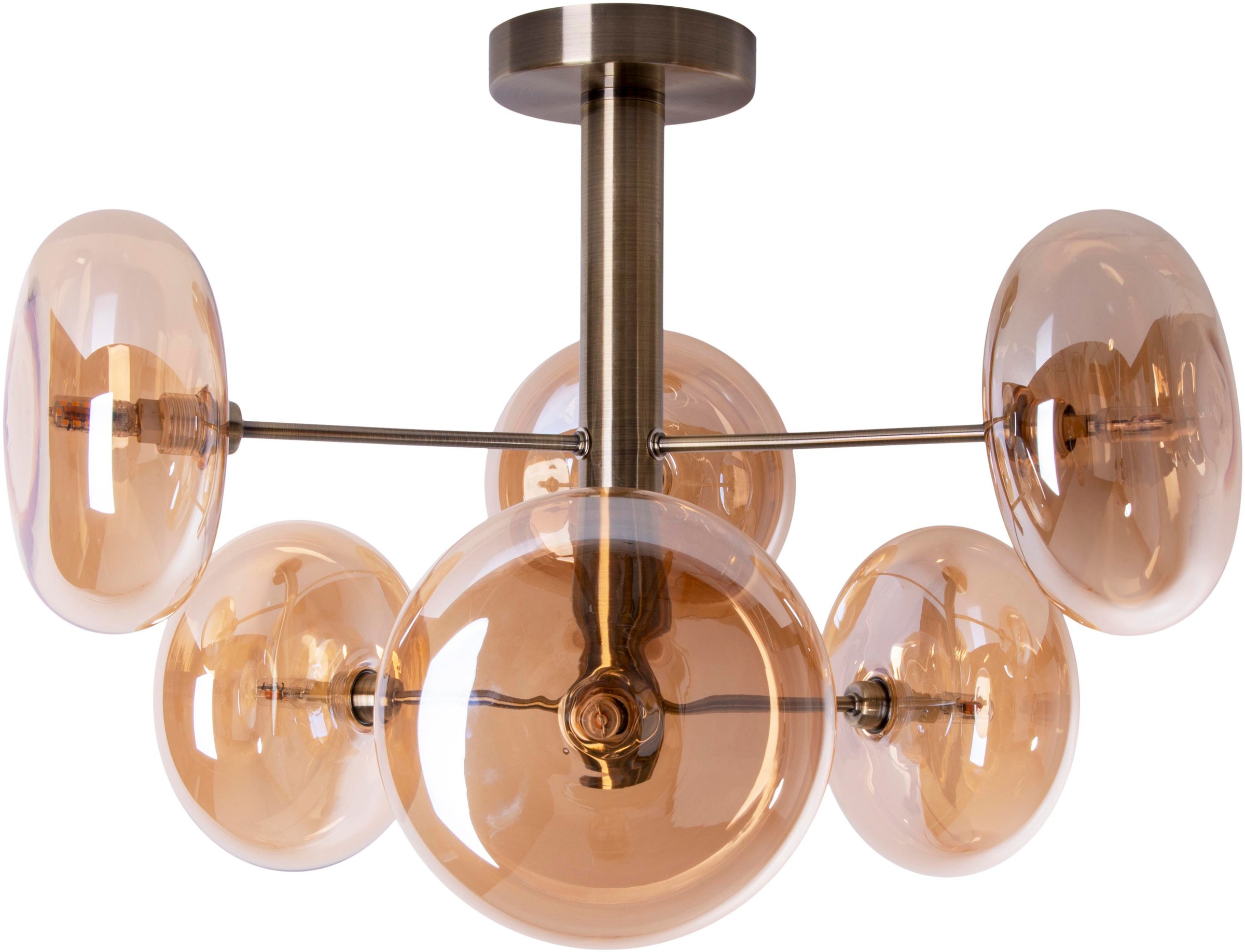 näve Deckenleuchten »Orion« G9 1 Stk. Glasschirme, 6flg. G9, exkl. Leuchtmittel, messing-matt, D: 53cm