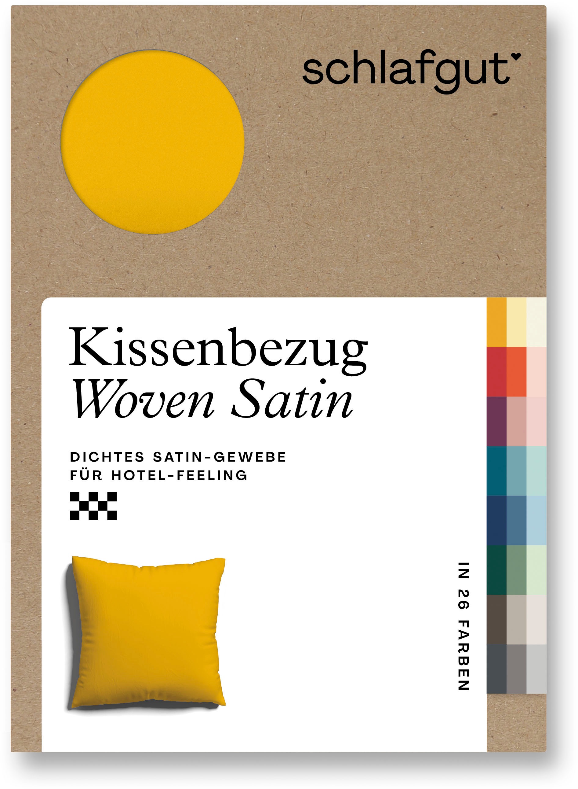 Schlafgut Kissenbezug »Woven Satin aus Mako-Baumwolle, langlebig, pflegeleicht, dicht gewebt«, (1 St.), Kissenhülle mit Reißverschluss, passender Bettbezug erhältlich