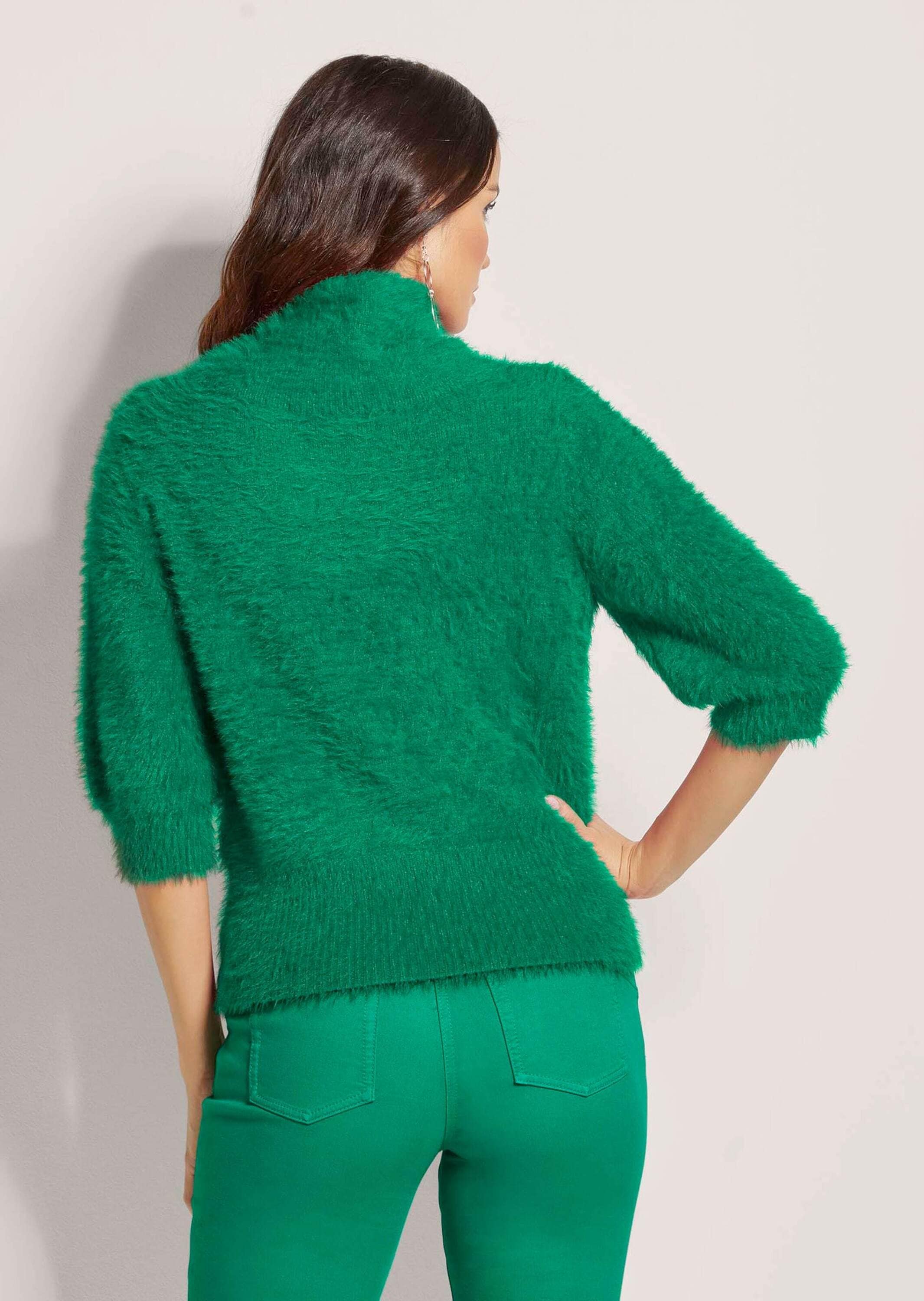 MADELEINE Longpullover »Pullover Weicher Strick mit Ballonärmeln« Softer Flauschpullover mit Kurzarm
