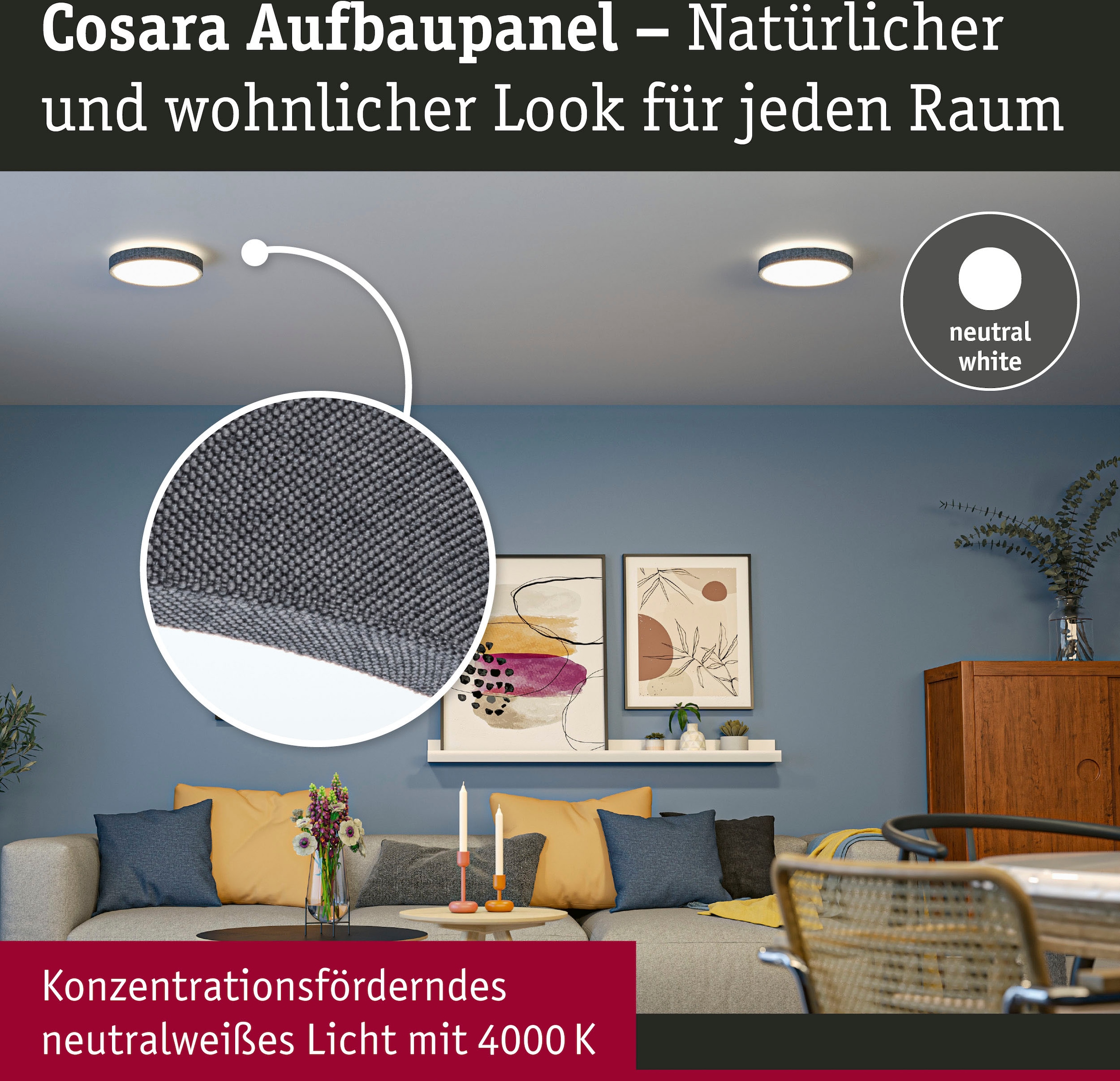 Paulmann LED Panel »Cosara 15W 4000K 300mm IP44«, 1 flammig