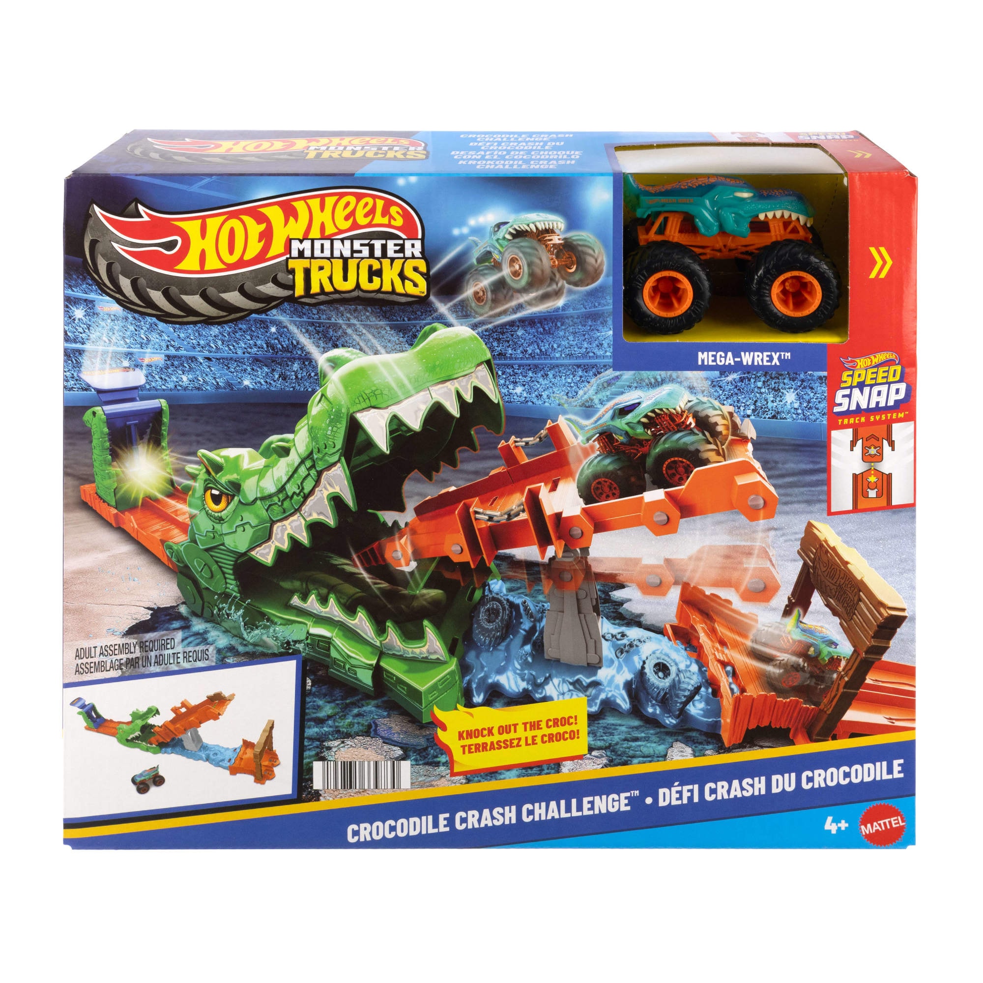 Hot Wheels Autorennbahn »Hot Wheels Monster Trucks Krokodil Crash Challenge«