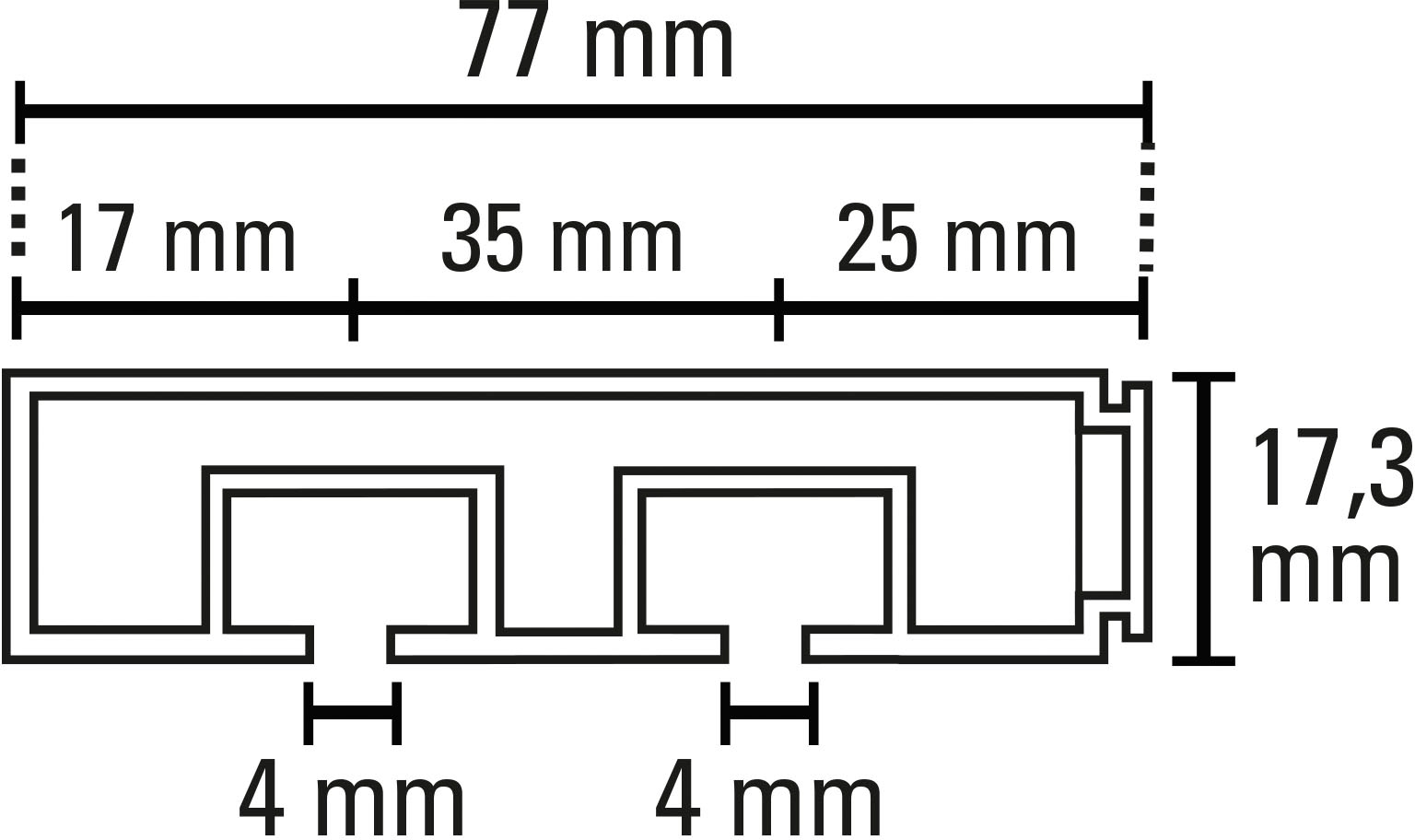 GARDINIA Vorhangschiene »schwarz«, 2 läufig-läufig, mit Bohren, verschraubt, Serie GK1