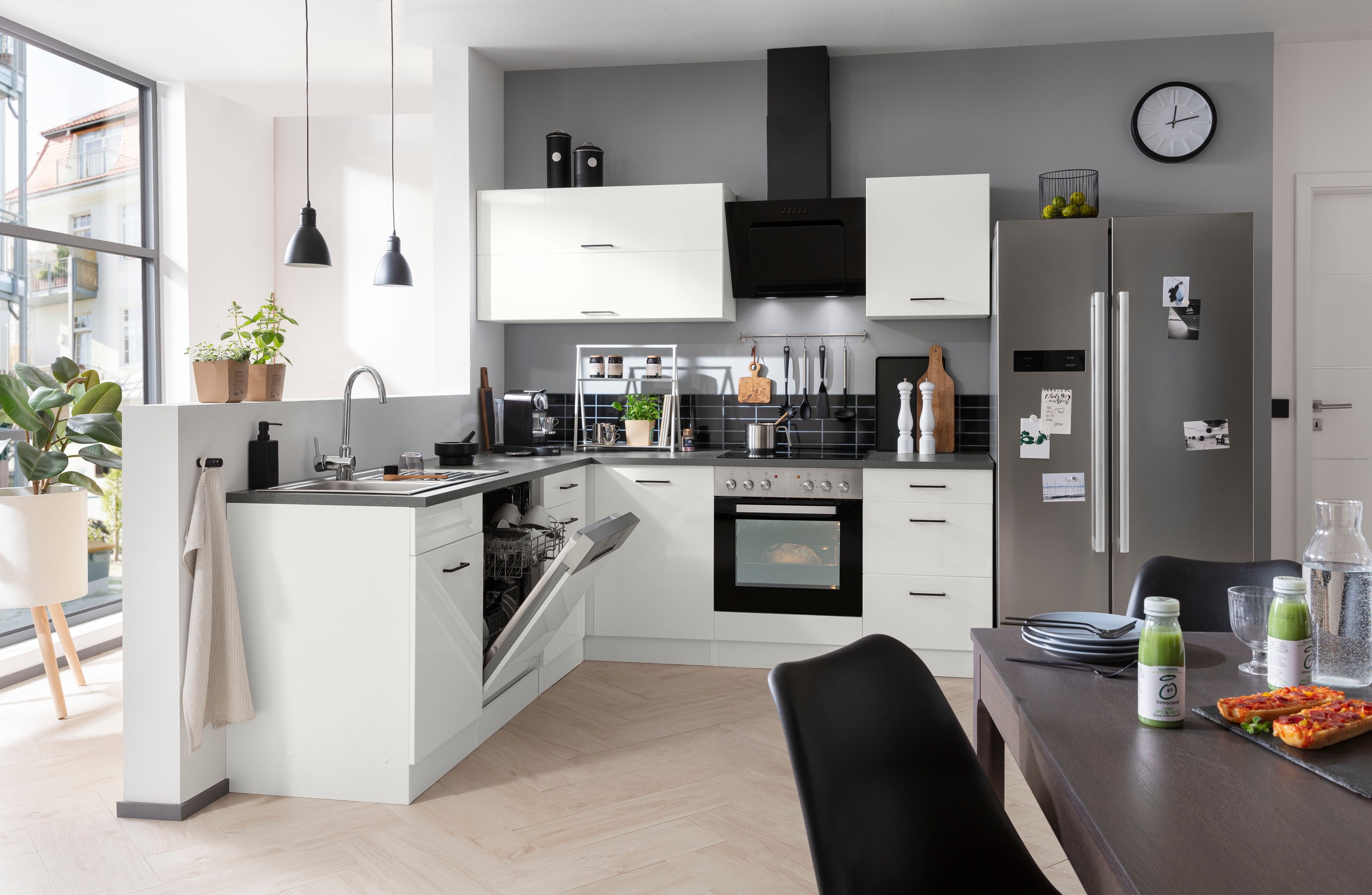 KOCHSTATION Winkelküche »KS-Trier«, mit E-Geräten, Stellbreite 220/220 cm