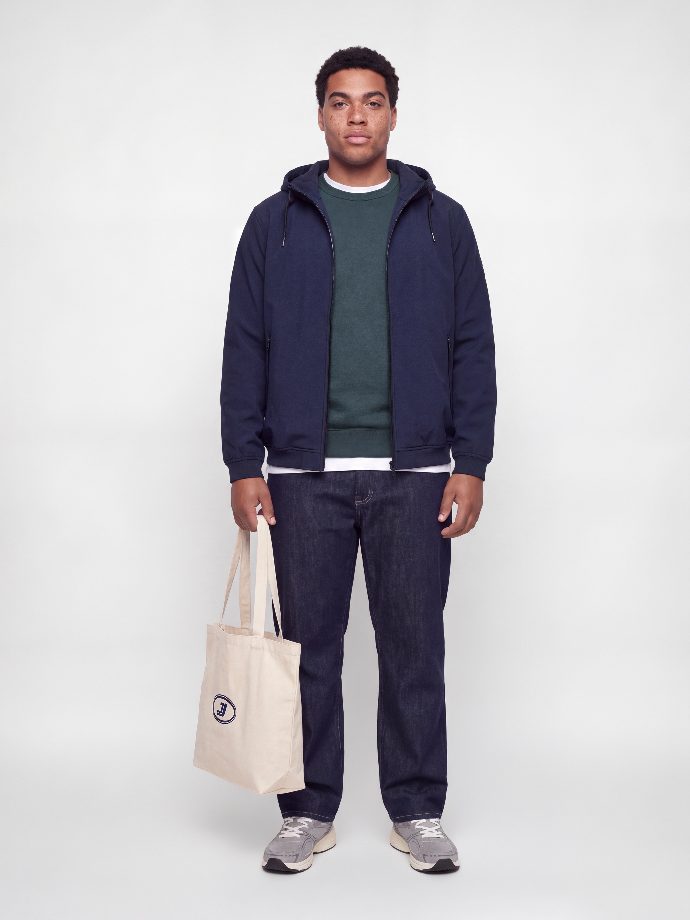 Jack & Jones PlusSize Sweatshirt »JJCLEVELAND SWEAT CREW NECK PLS«, Materialmix, regular fit
