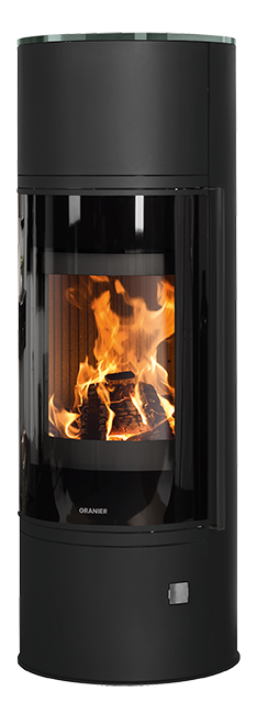 Oranier, Kaminofen »»Arena Aqua 2.0«« 2 Stk. tlg. wasserführend, Abdeckplatte aus Glas, schwarz, Massiver Gussboden