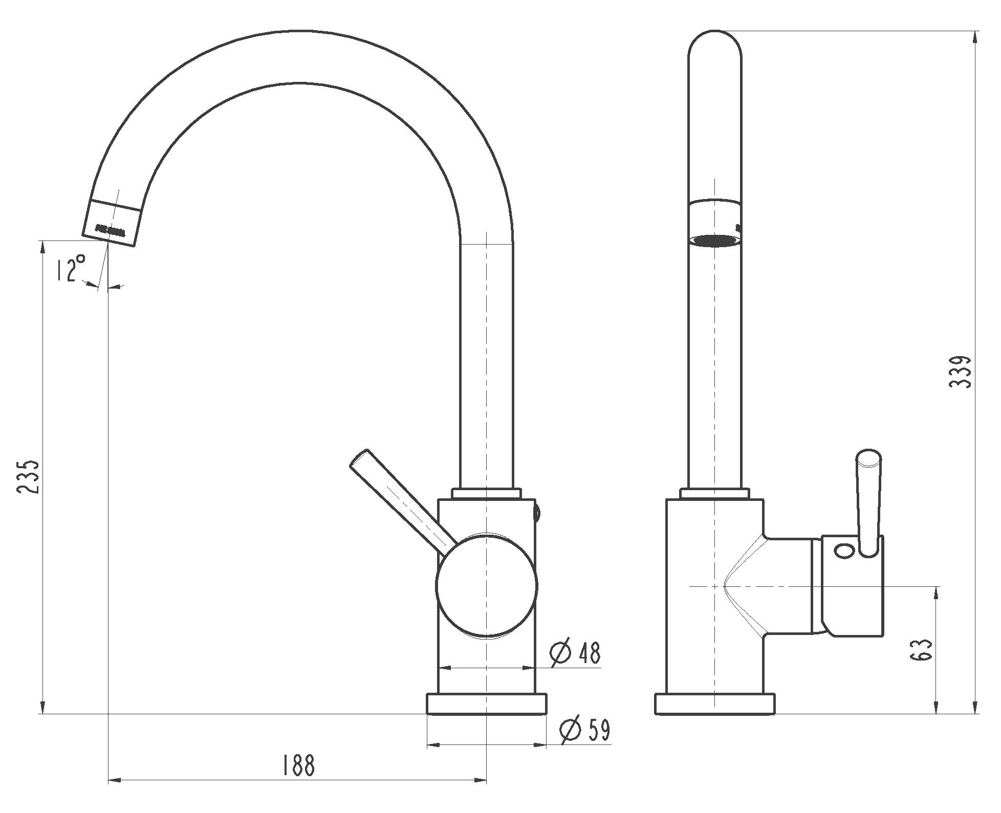 Schütte Spültischarmatur »UNICORN« Mischbatterie,  Hochdruck Küchenarmatur mit 150° schwenkbarem Wasserhahn