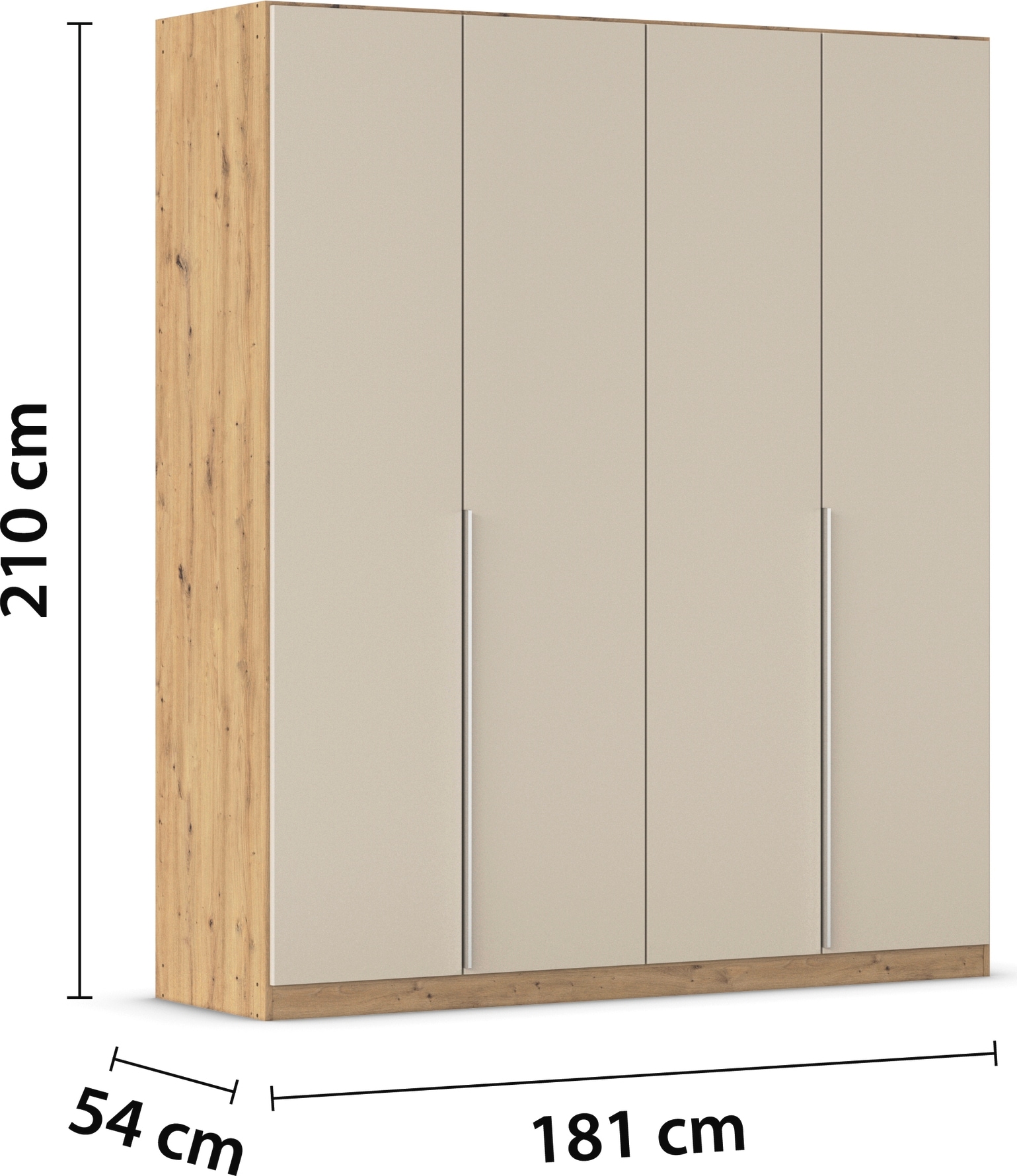 rauch Drehtürenschrank »Kleiderschrank Schrank Garderobe AGORDO TOPSELLER Schlafzimmer«, (in zwei Griff-Farben mit Dekor- oder Hochglanzfront), durchdachte Innenausstattung, in 6 Breiten und 2 Höhen MADE IN GERMANY