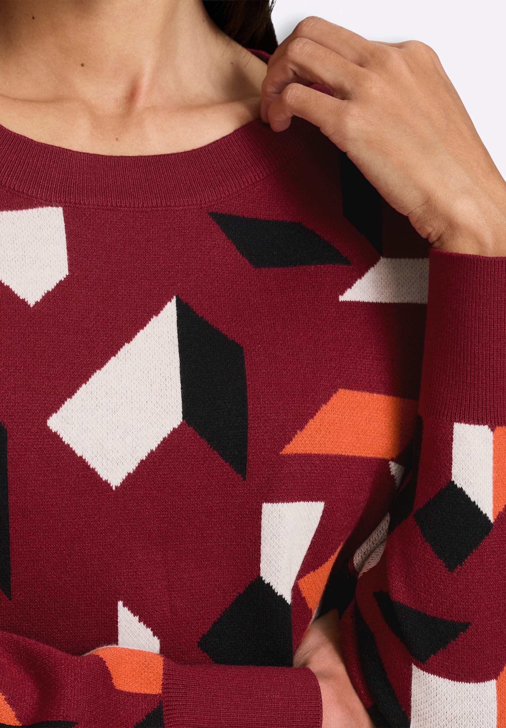 heine Strickpullover »Longpullover Longpullover mit Grafikmuster«