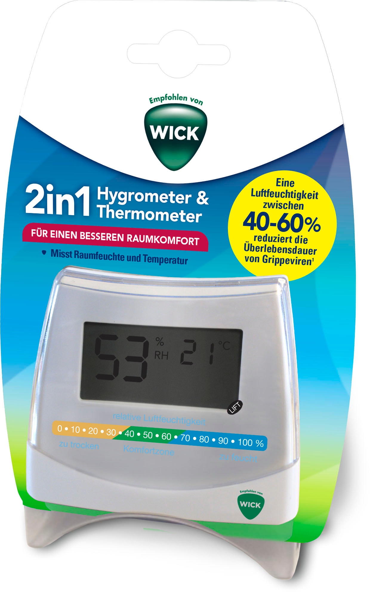 und »W70«, Thermometer Garantie Jahre UNIVERSAL Hygrometer XXL Funkwetterstation WICK | 3 ➥ 2-in-1