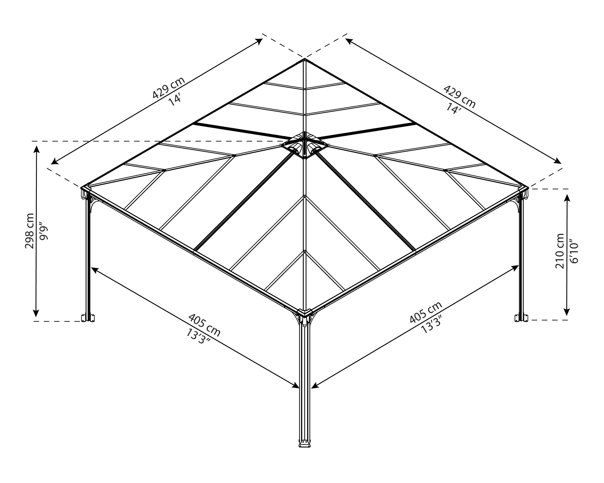 Palram - Canopia Pavillon »Palermo 4300«, BxT: 429x429 cm