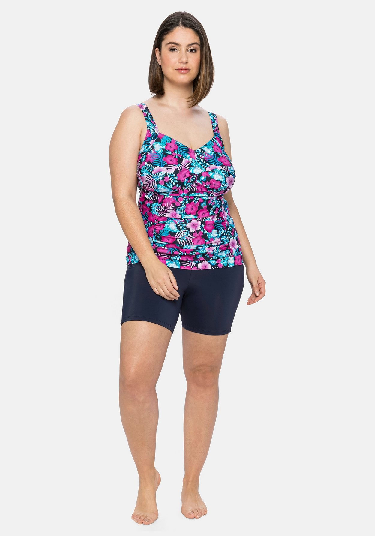 Sheego Badehose »Bade-Radler mit Raffung, Shape-Radlerschnitt«, mit Raffung, Shape-Radlerschnitt