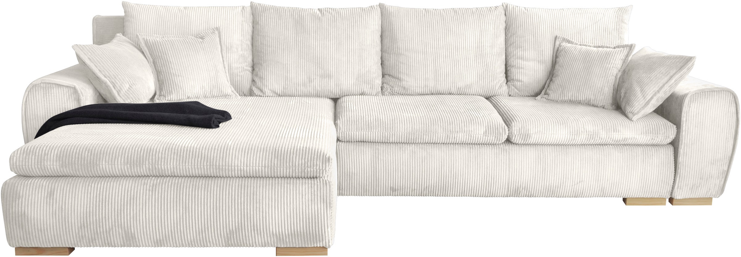 Home affaire Ecksofa »Katja L-Form«, Cord Bezug, inkl. Schlaffunktion und Stauraum