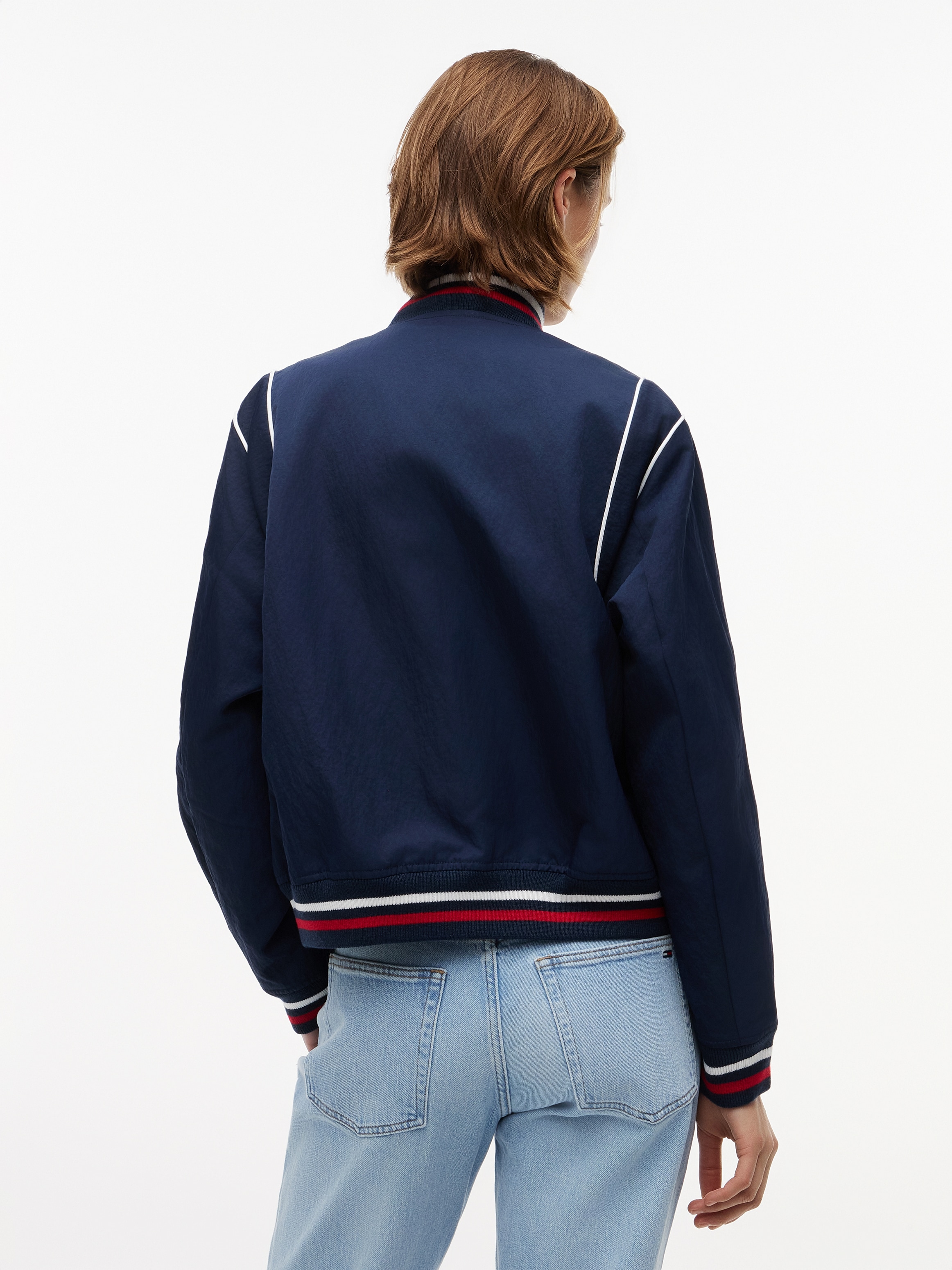 Tommy Jeans Collegejacke »TJW CREST VARSITY JACKET« Kunstfaser, Baseball-Kragen, im College Stil