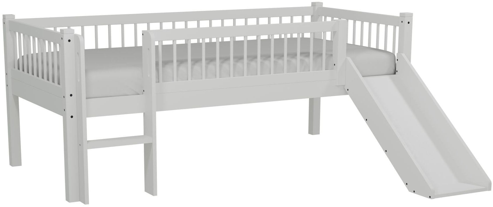 Vipack Massivholzbett »Forrest Massivholzbett Made in Europe, stabil und hochwertig gebaut« 90/200 cm, mit Rollrost, Leiter und Rutsche, seitenverkehrt montierbar, 