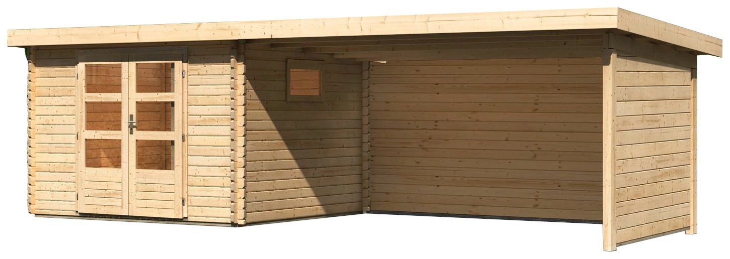 WOODFeeling Gartenhaus »Trittau 3«, mit Anbaudach