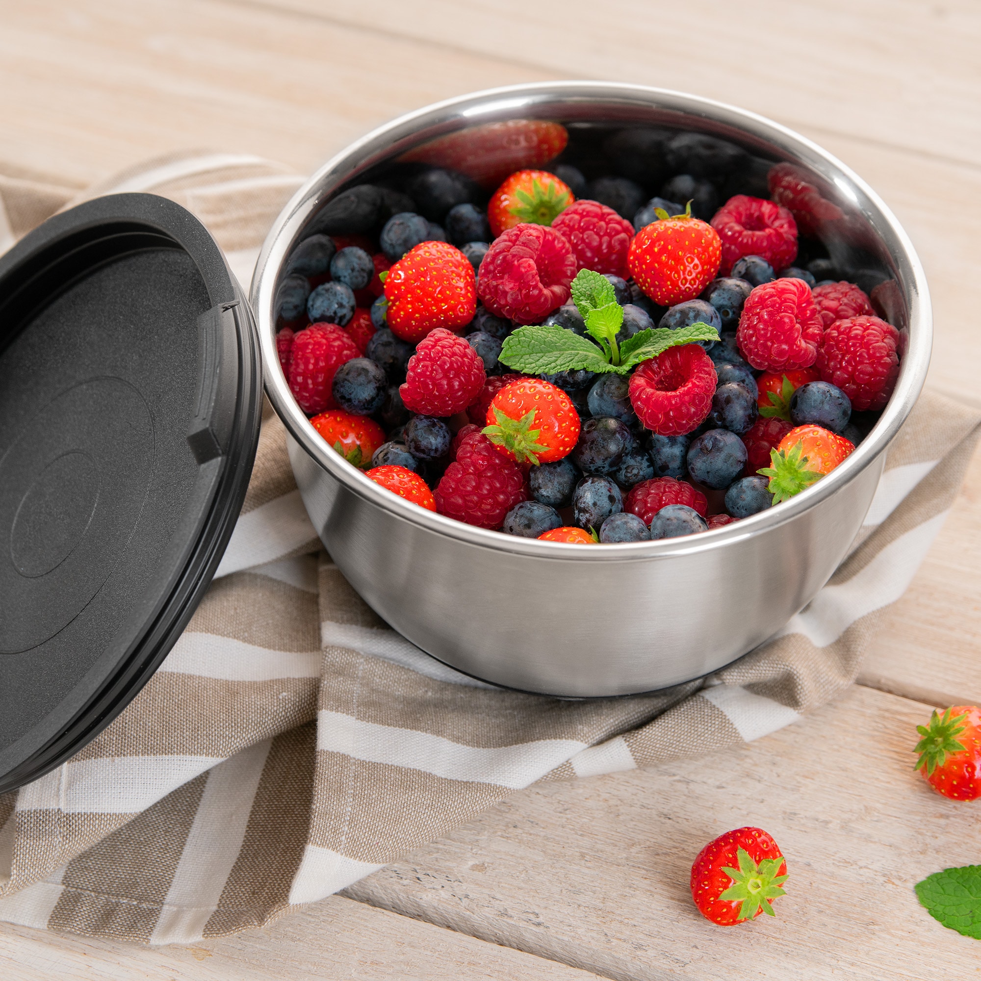 Genius Gemüseschneider »Genius Minis, Kombi-Set inkl. Edelstahl-Schüsseln, Set 19-tlg.« 3 Schüsseln mit Deckel, Multihacker, Multischneider, Spiralschneider