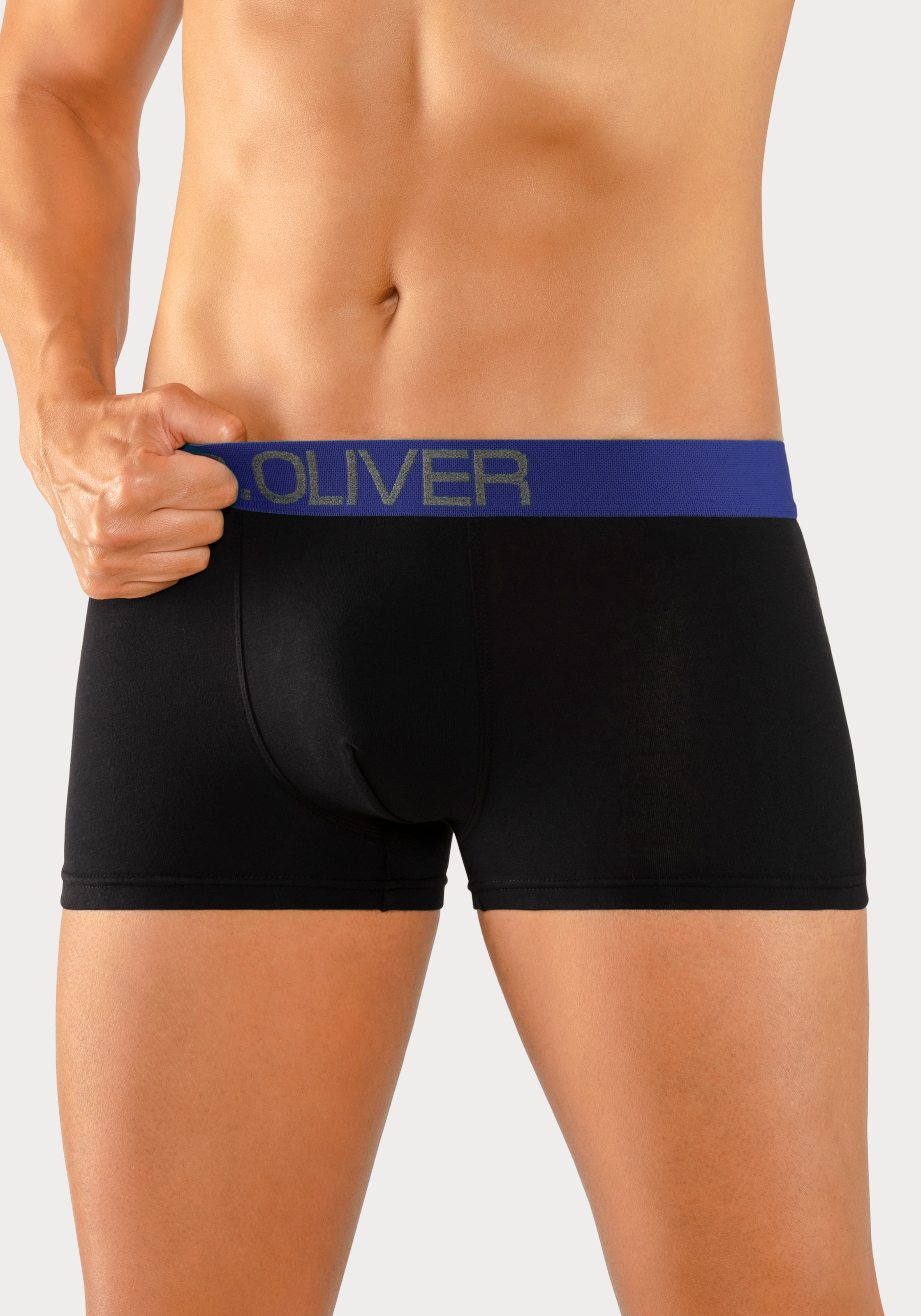 s.Oliver Hipster, (Packung, 4 St.), knapp sitzende Boxershorts für Herren aus Baumwoll-Mix