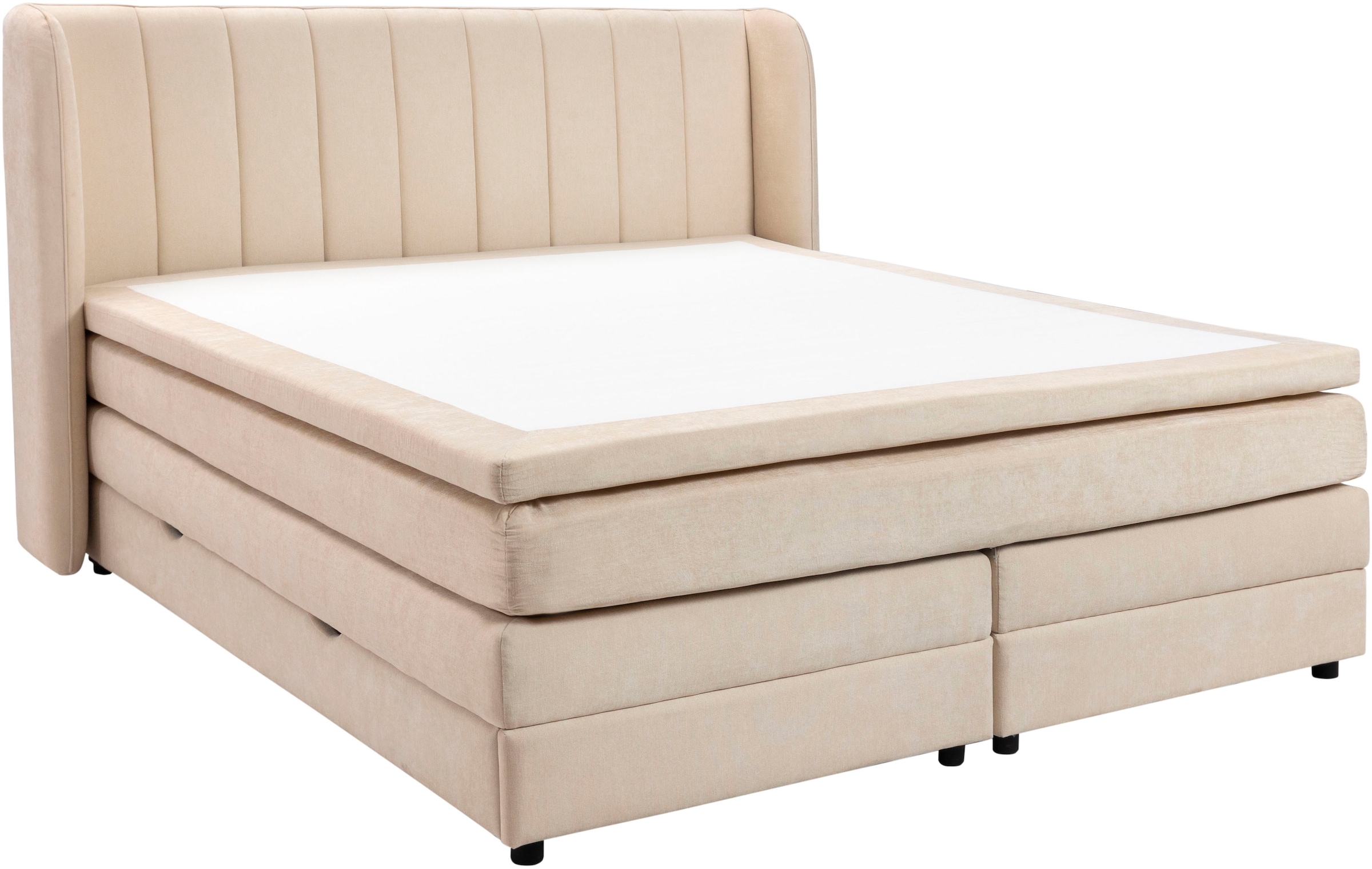 OTTO home Boxspringbett »EBBIN mit Bettkasten, inkl. 7 Zonen-Taschenfederkern Matratze H3«