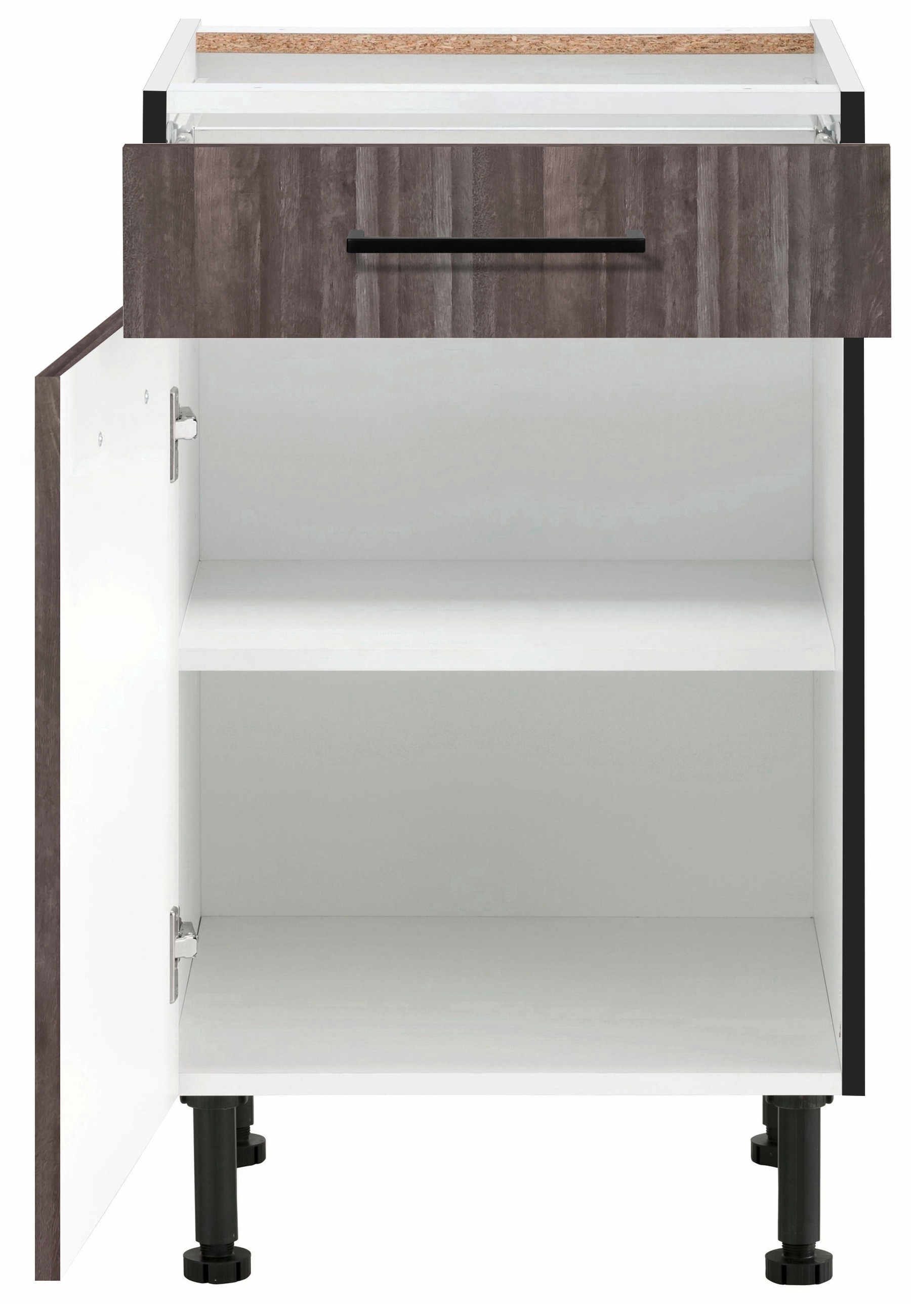 wiho Küchen Unterschrank »Nisos« 50 cm breit, Soft-Close in Schubkästen, verstellbare Füße, ohne Platte