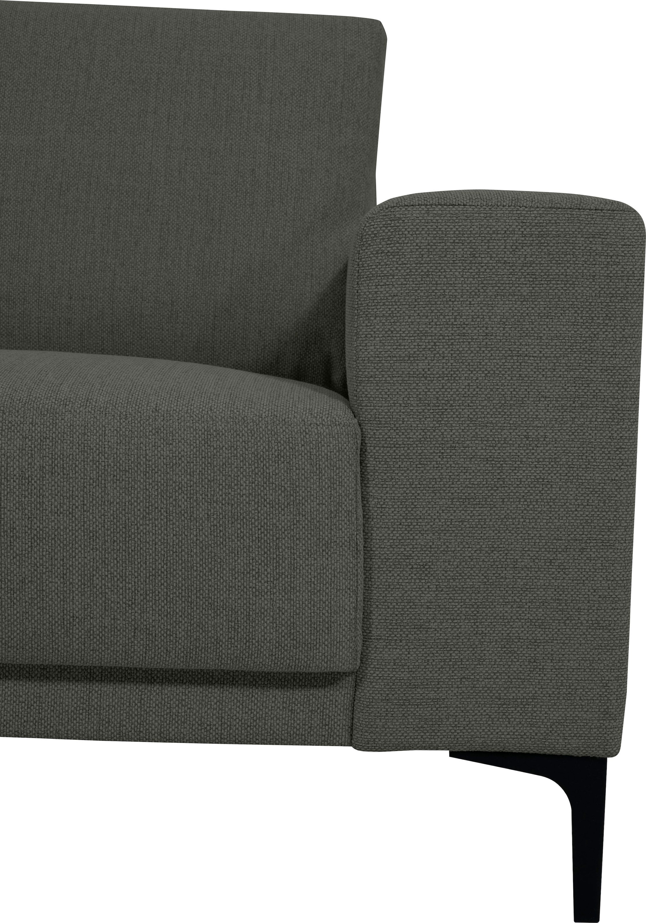 OTTO home 2-Sitzer »Xander« Breite 164 cm, Webstoff, Soft-Touch Chenille, schwarze Metallfüße