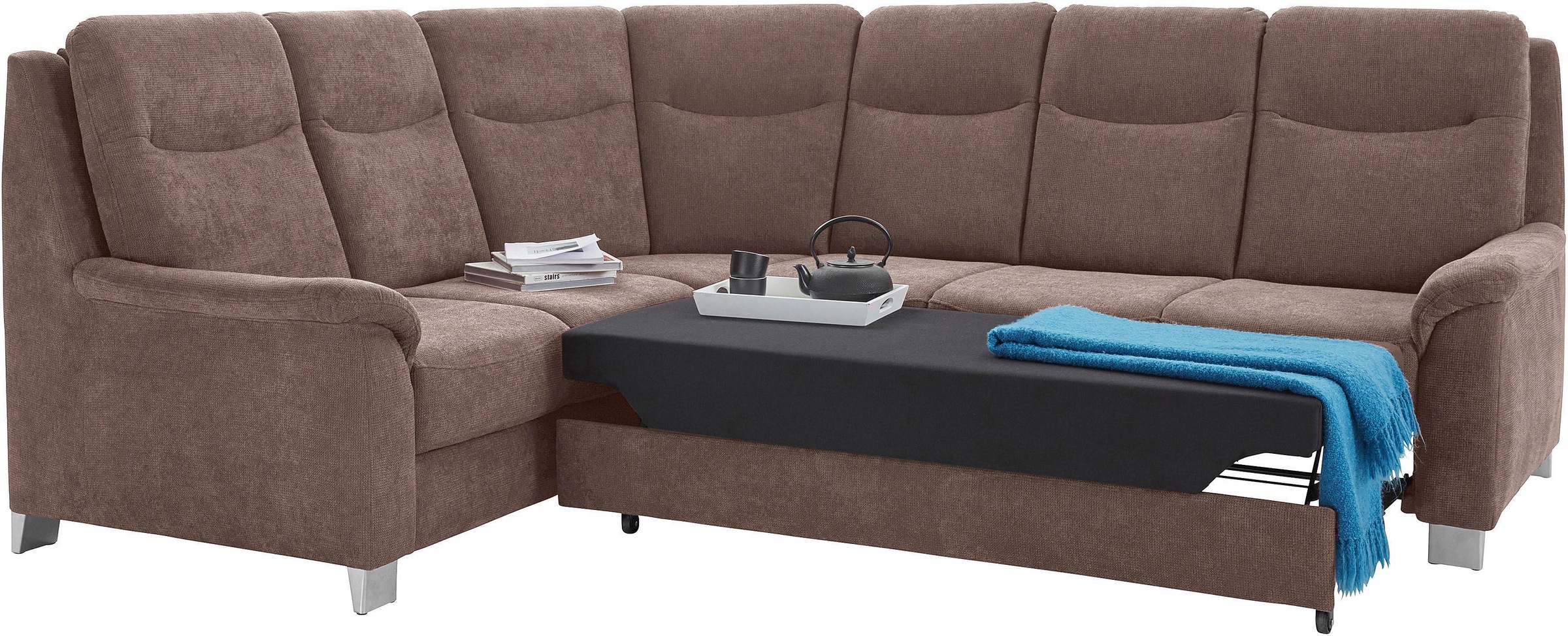 sit&more Ecksofa »Boccaccio L-Form«, mit Federkern und Kopfteilverstellung, wahlweise mit Bettfunktion