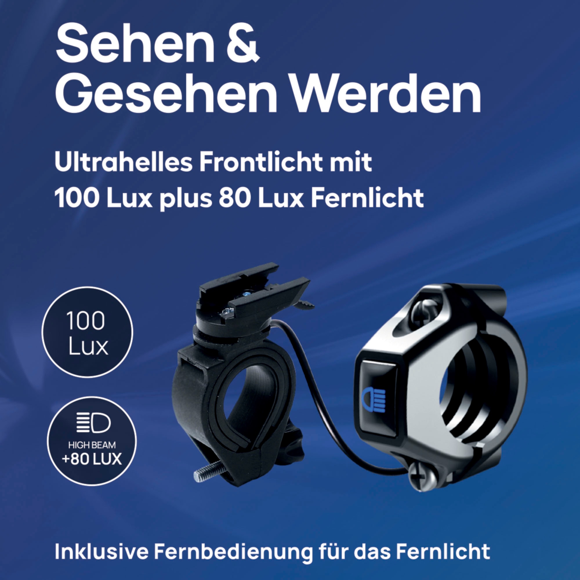 FISCHER Fahrrad Fahrrad-Frontlicht »LED-Akku Frontlicht 100 Lux Fernlicht«