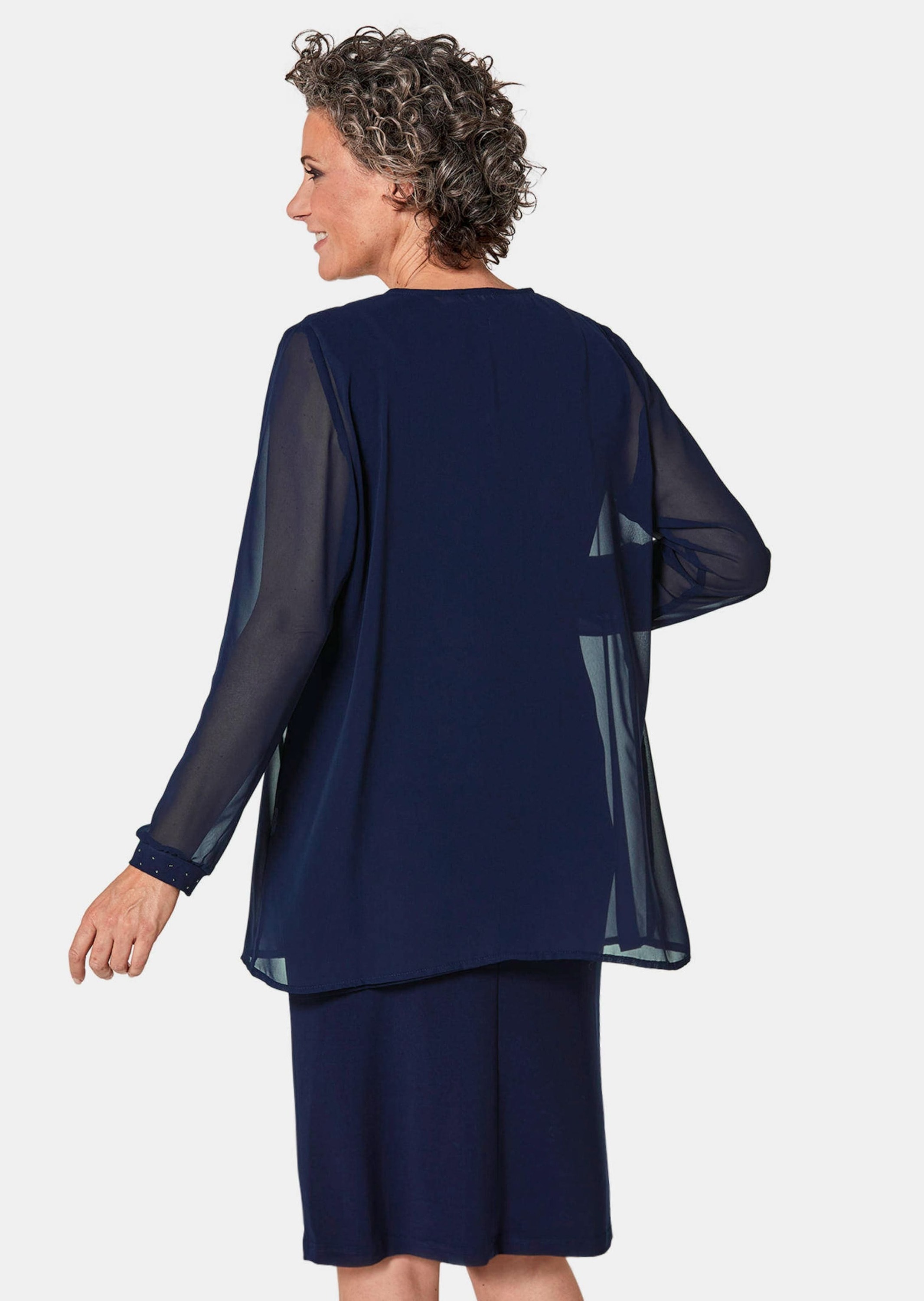 GOLDNER 2-in-1-Kleid »Kurzgröße Kleid mit feinem Chiffonjäckchen«