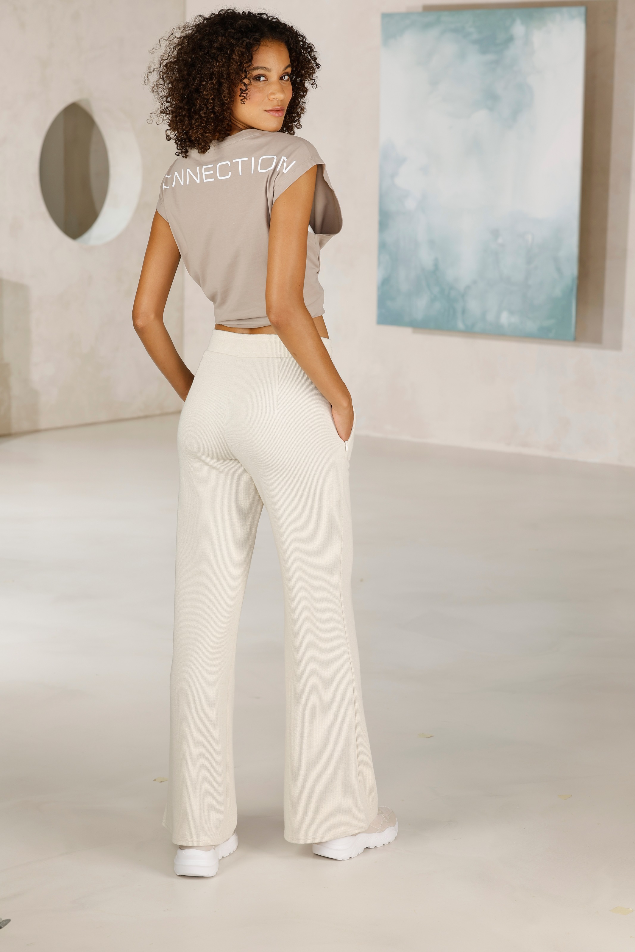 French Connection Loungepants, in gerippter Strickoptik
