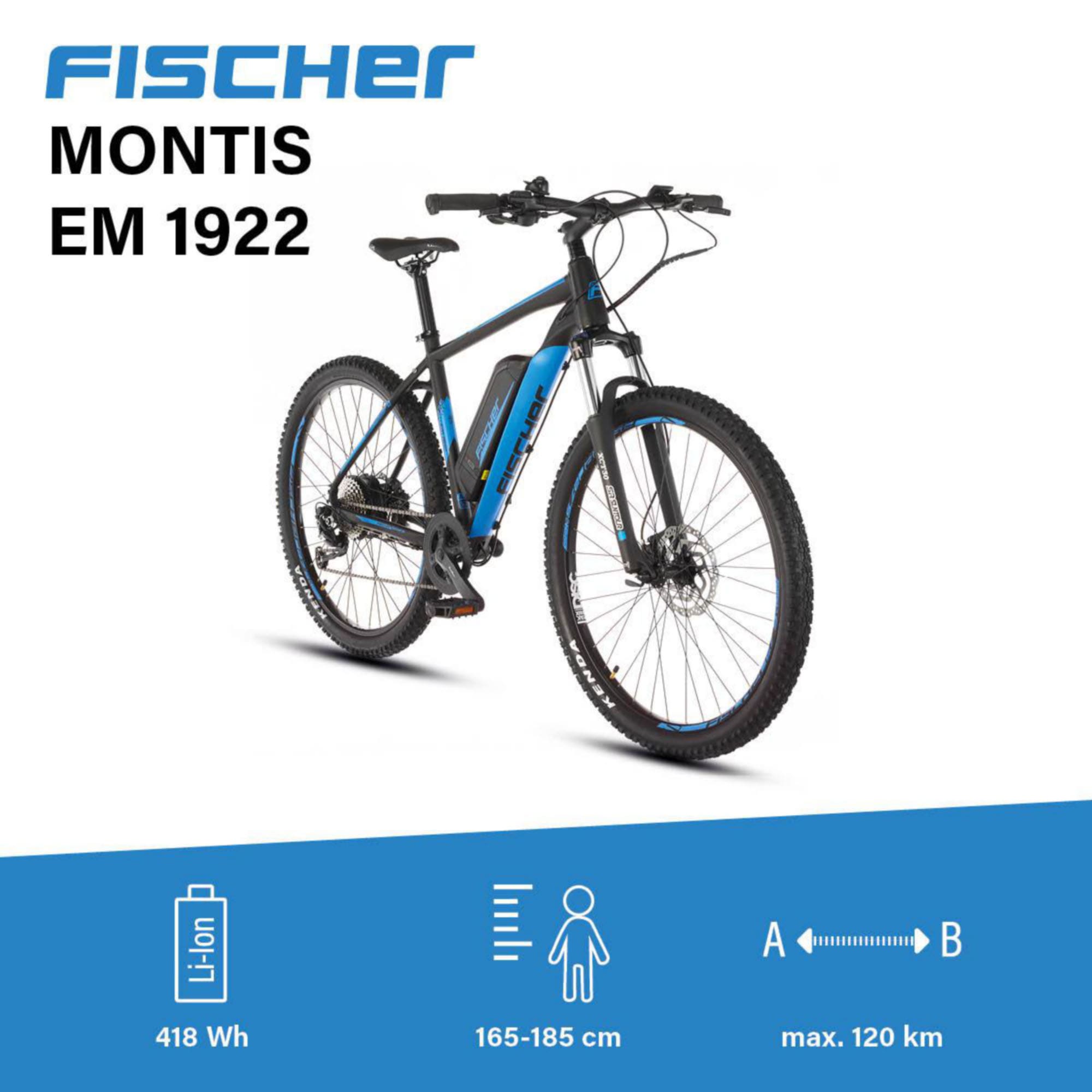 FISCHER Fahrrad E-Bike »MONTIS EM 1922 418 48 sw«, 9 Gang, Shimano, Altus Kettenschaltung, (mit Akku-Ladegerät-mit Werkzeug)