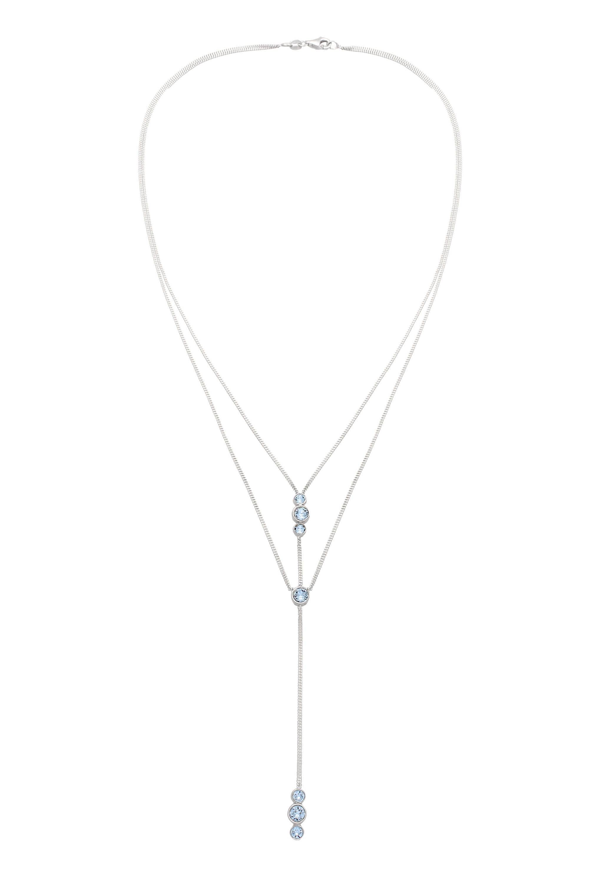 Elli Silberkette »Halskette Y-Kette Layer 925 Silber, mit Kristallen von Swarovski®«