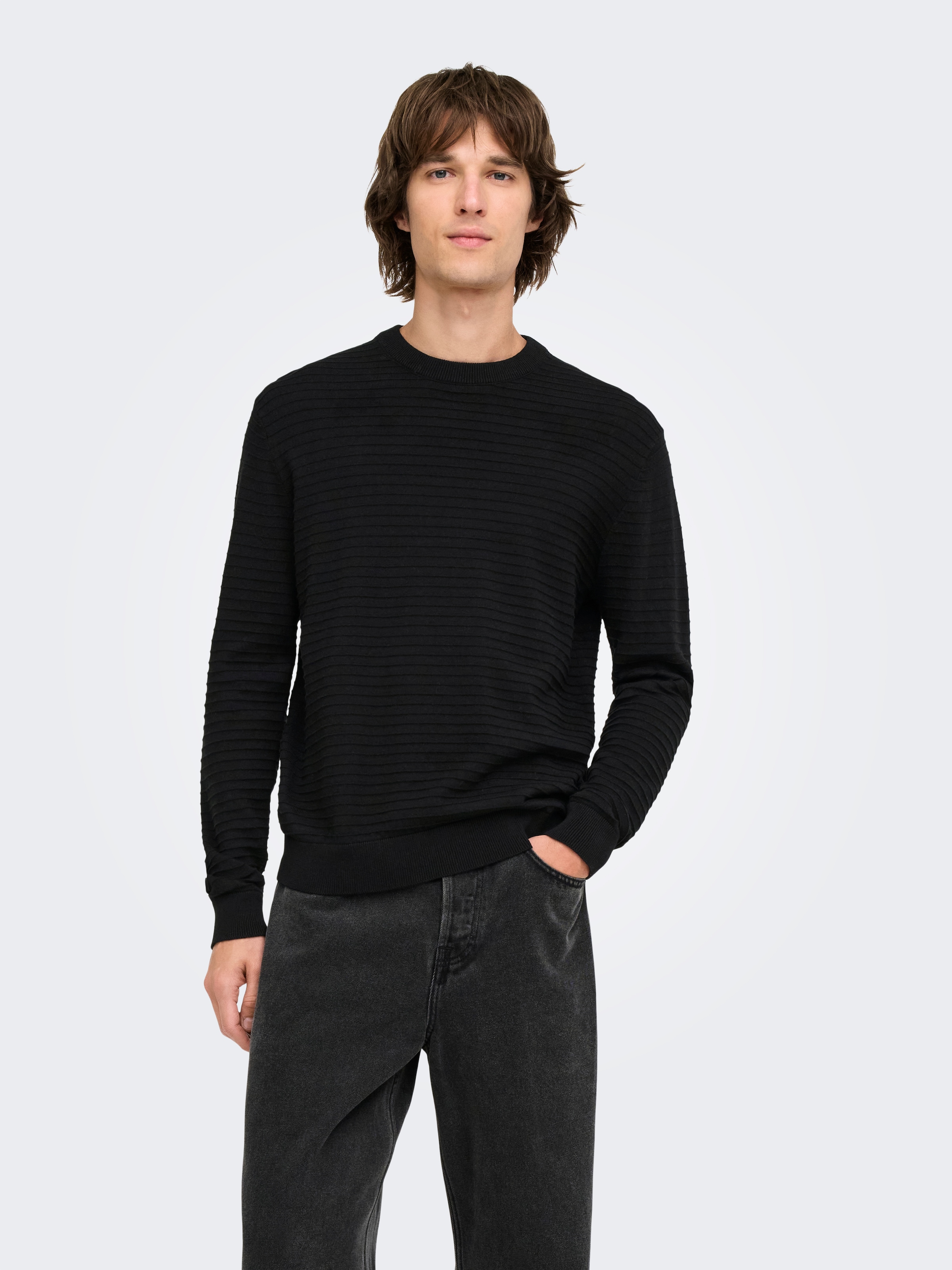 ONLY & SONS Rundhalspullover »ONSSTORM LS CREW KNIT OTL« Baumwolle, regular fit