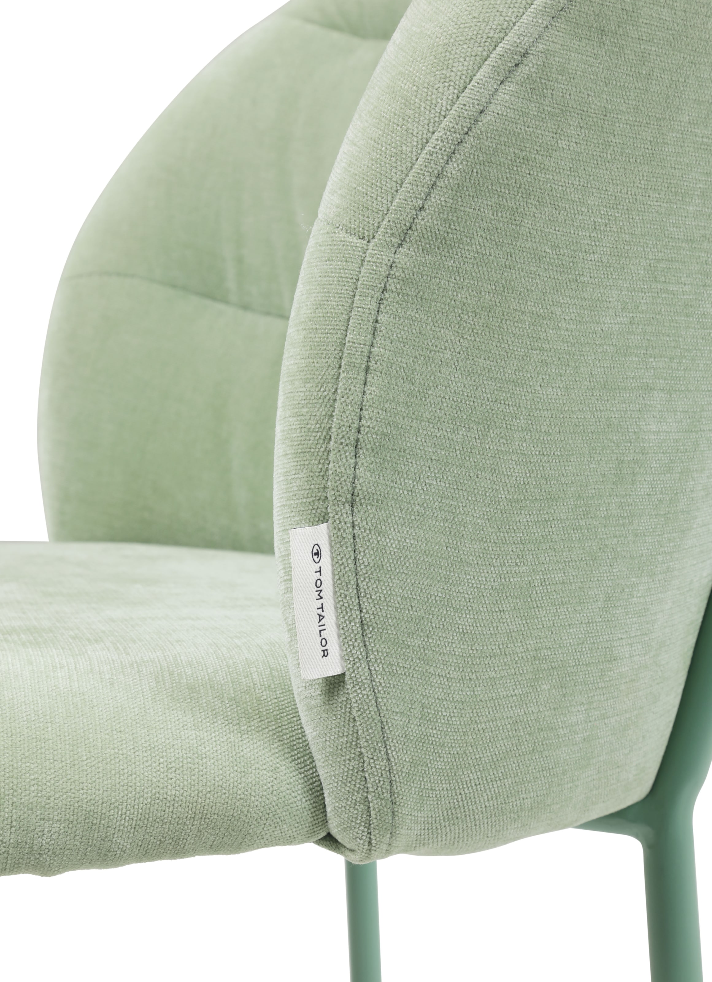 TOM TAILOR HOME 4-Fußstuhl »LEAF CHAIR«, (Set), 2 St., Chenille, 4-Fußgestell, Raffung in der Rückenlehne