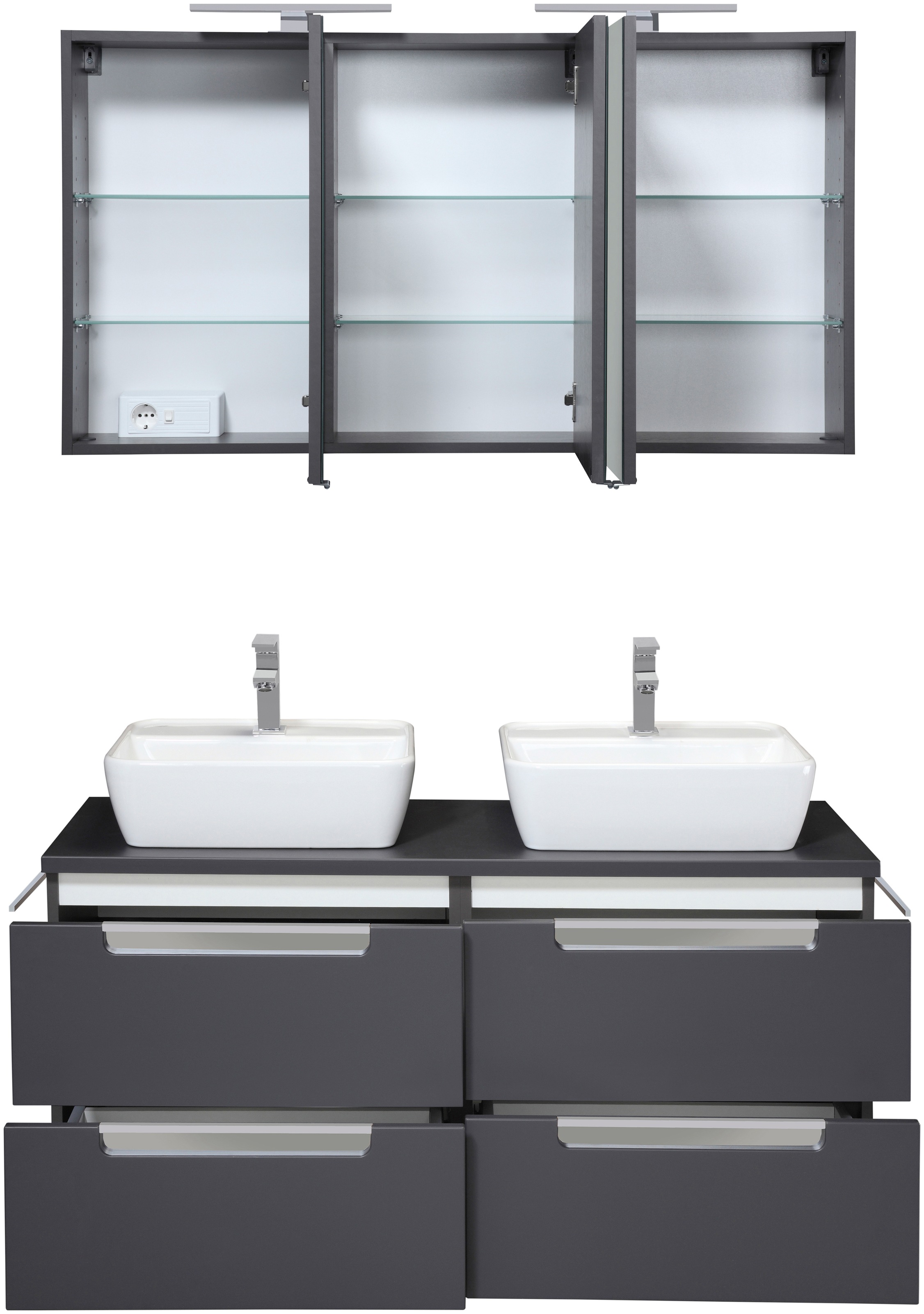 welltime Badmöbel-Set »Malibu«, (Set, 2 St.), Breite 120 cm, mit Soft-Close