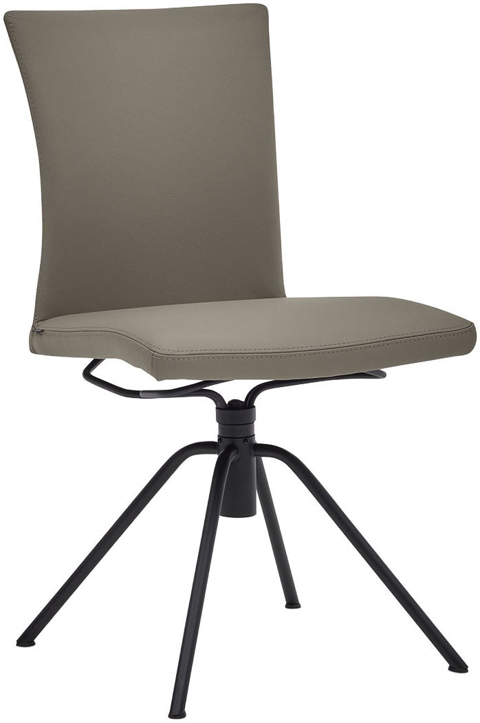 Musterring Polsterstuhl »Helmond 6700«, (Set), 2 St., Echtleder, Drehgestell in schwarz inkl. Rückholfunktion, ohne Armlehne