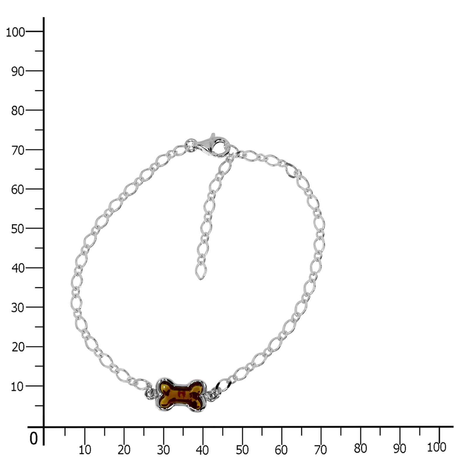 OSTSEE-SCHMUCK Armband »- Knochen - Silber 925/000 - Bernstein«