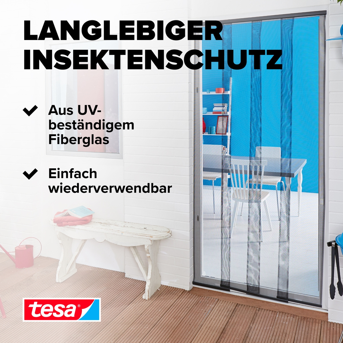 tesa Insektenschutz-Tür »Insect Stop Standard Fliegengitter für Türen - 0.95 m : 2.2 m«, Lamellentür für Balkon & Terrasse