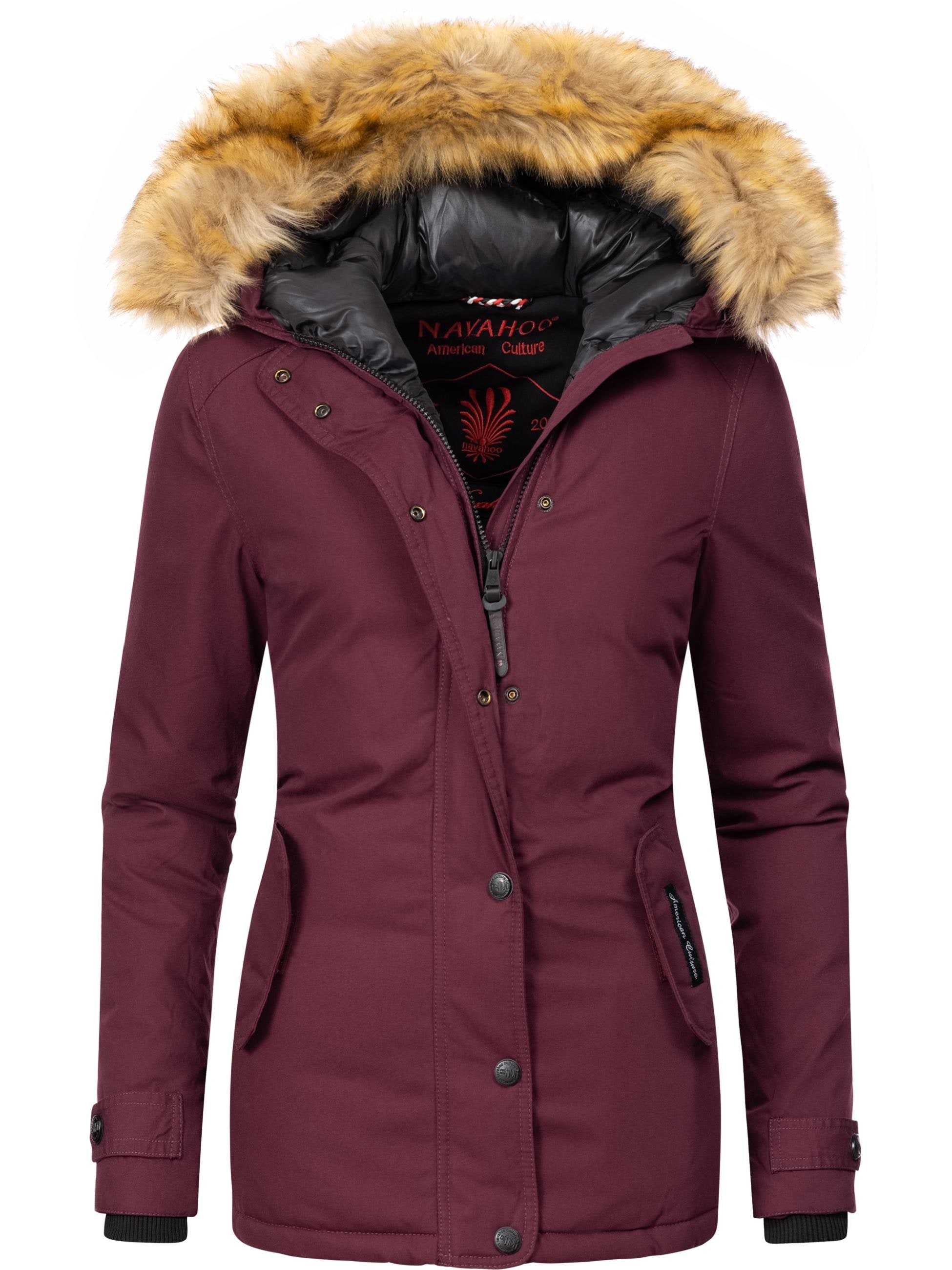 Navahoo Winterjacke »Winterjacke Laura«, mit Kapuze, edler Parka mit Kunstfell-Kapuze