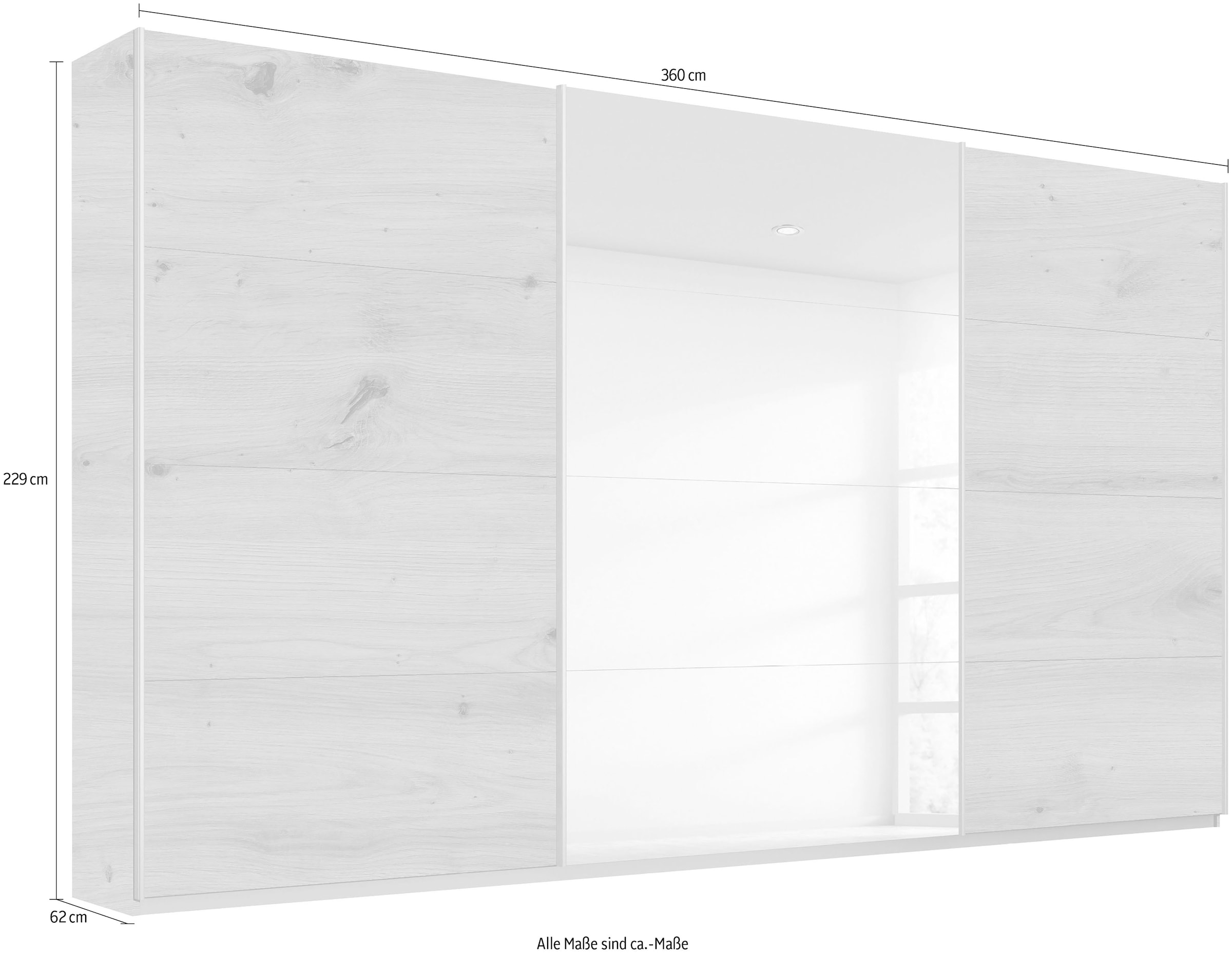 rauch Schwebetürenschrank »Kleiderschrank Schrank Garderobe Wäscheschrank TOMA«, inkl. Regaleinsatz sowie zusätzlichen Einlegeböden MADE IN GERMANY
