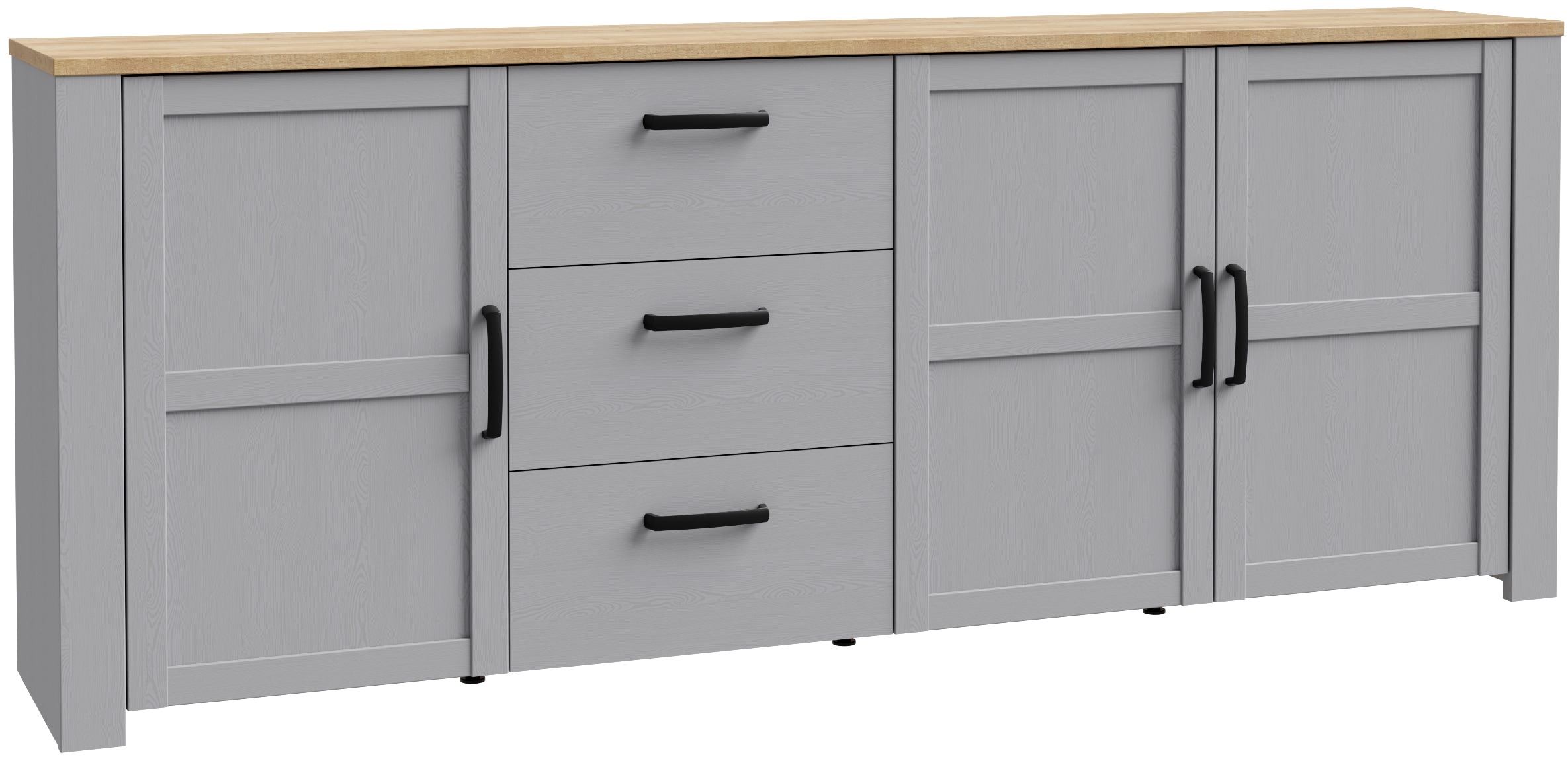 Bohol Large Sideboard in Riviera Oak/Grey Oak, none