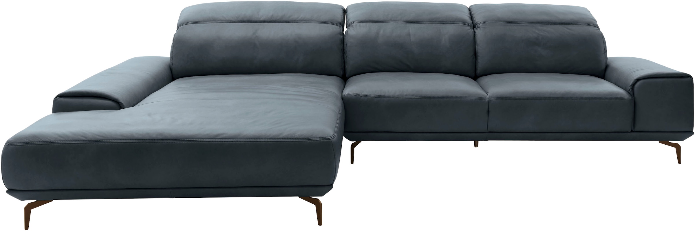 Musterring Wohnlandschaft »MR 2490 Ecksofa mit erstklassigem Sitzkomfort, Long-Life-Leder« Bronze-Fuß, Sitzhöhe 48cm, wahlweise mit Funktionen, Maße 342 x 207 cm