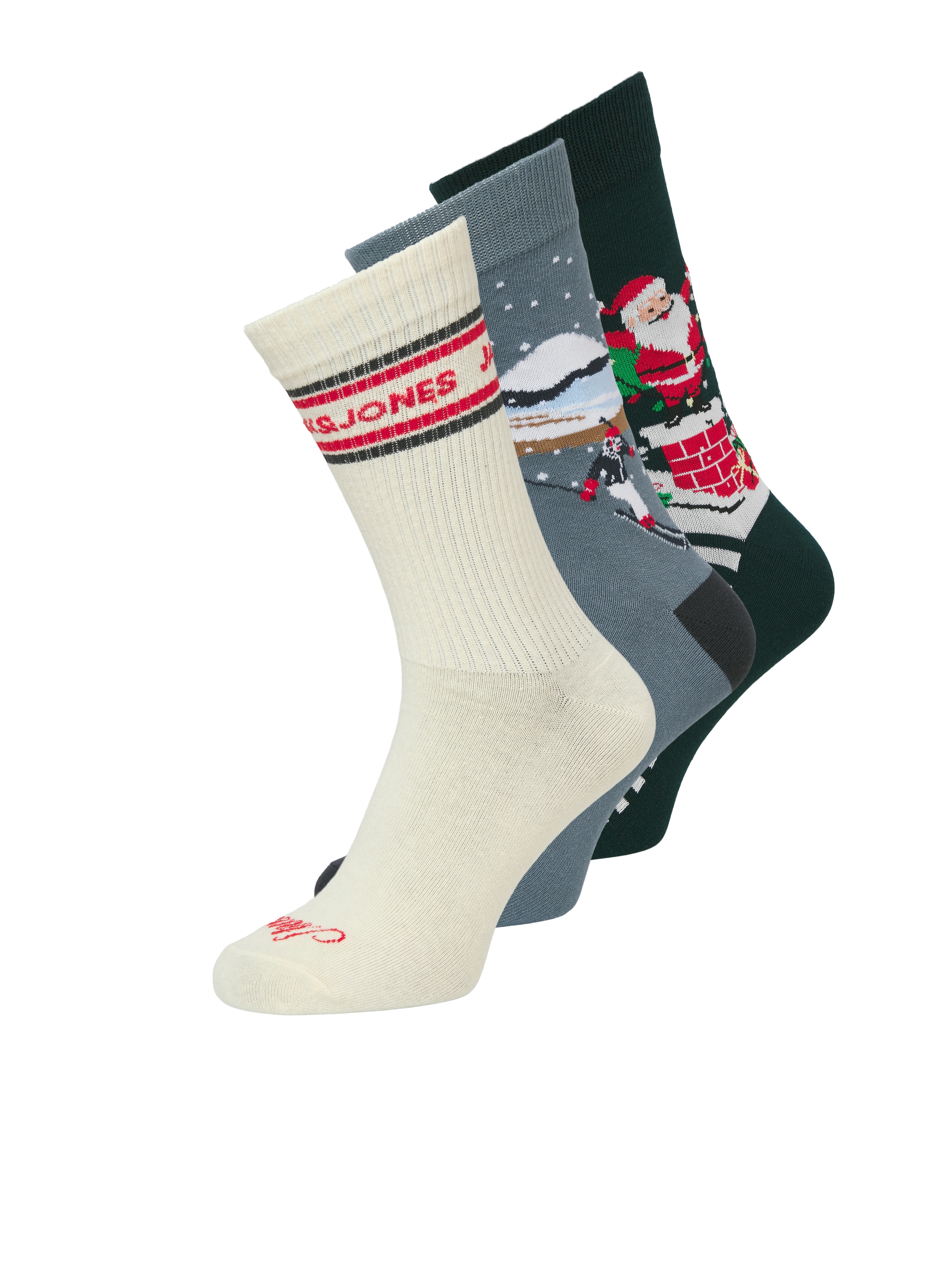 Jack & Jones Freizeitsocken »JACCHRISTMAS SOCK Adventskalender« Packung, 24 Paar tlg. 24 Paar Socken mit Weihnachtsmotiven, Baumwollmischung