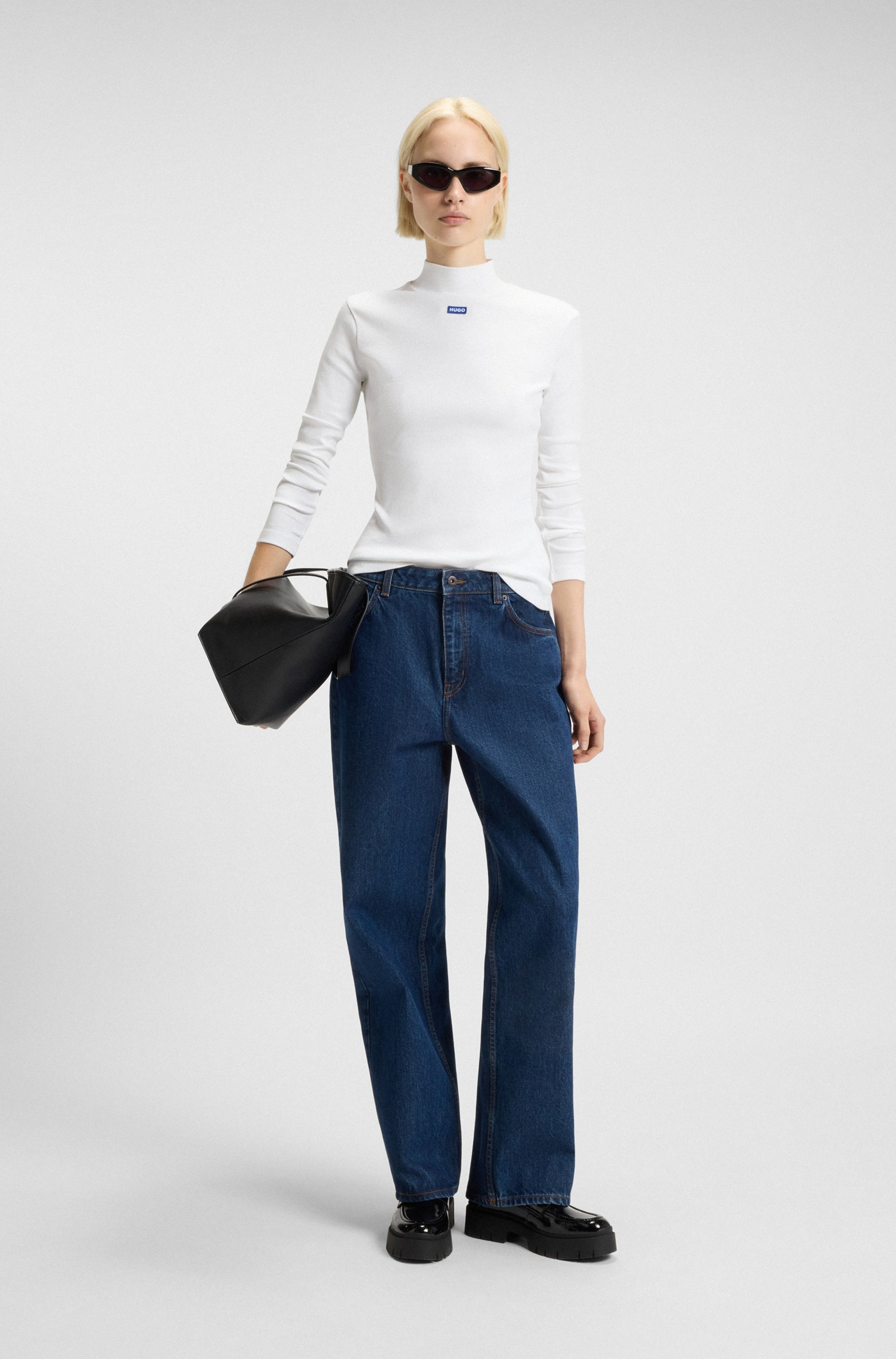 HUGO Blue Longsleeve »Easy Longsleeve_B«, mit Stehkragen