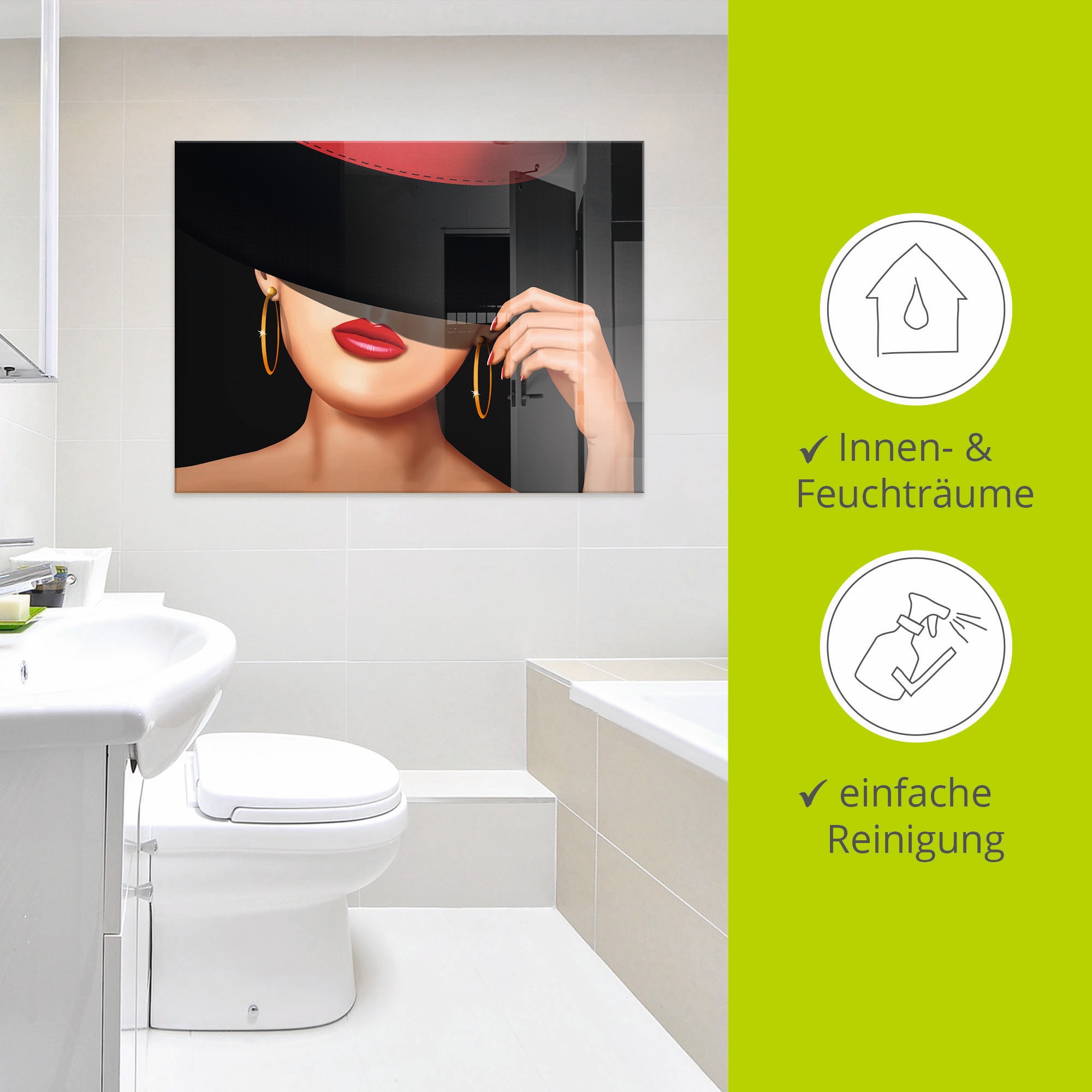 Artland Glasbild »Die Lady von der Rennbahn« Frau 1 Stk. tlg. in verschiedenen Größen