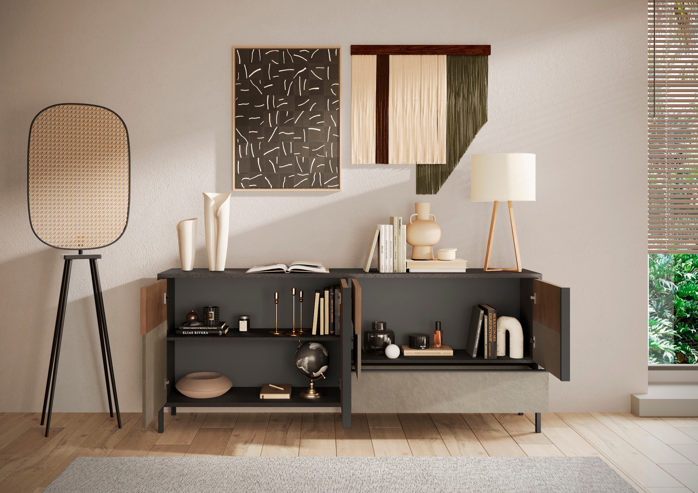 INOSIGN Sideboard »Everest Breite 206 cm, Kommode mit 4 Türen u. 1 Schubkasten«, Anrichte, Soft/Self Closing, Korpus 22 mm