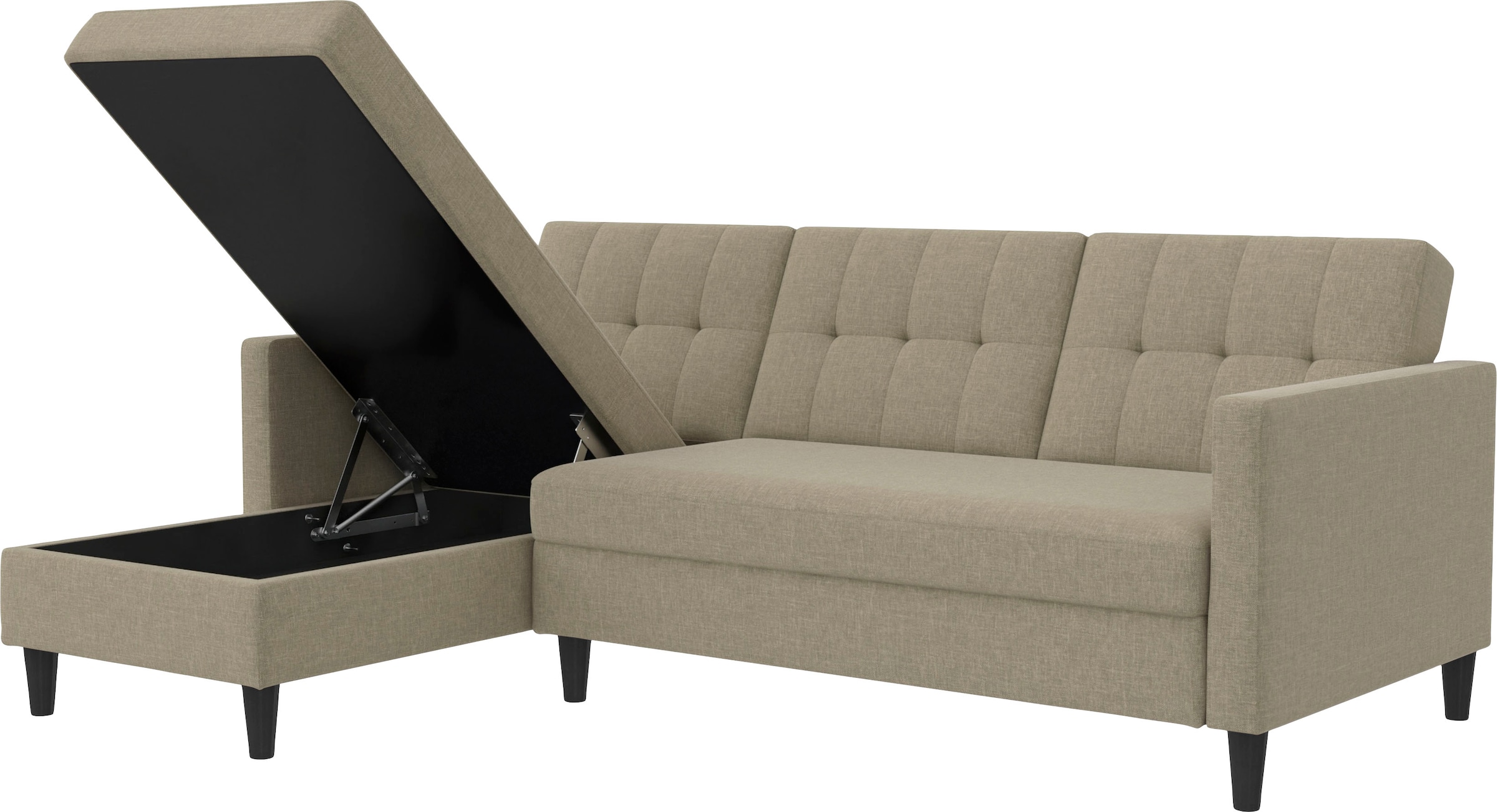 Dorel Home Ecksofa »Hartford II«, mit Bettfunktion und Stauraum, Recamiere beidseitig montierbar